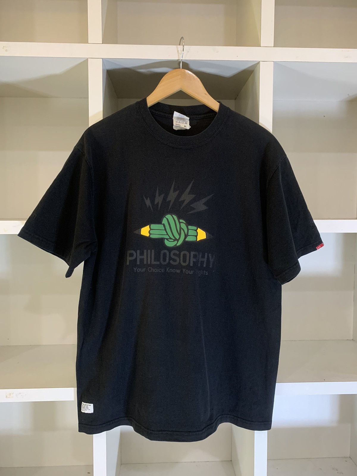image of Made In USA x Vintage Philosophy Black Tee, Men's (Size XL)