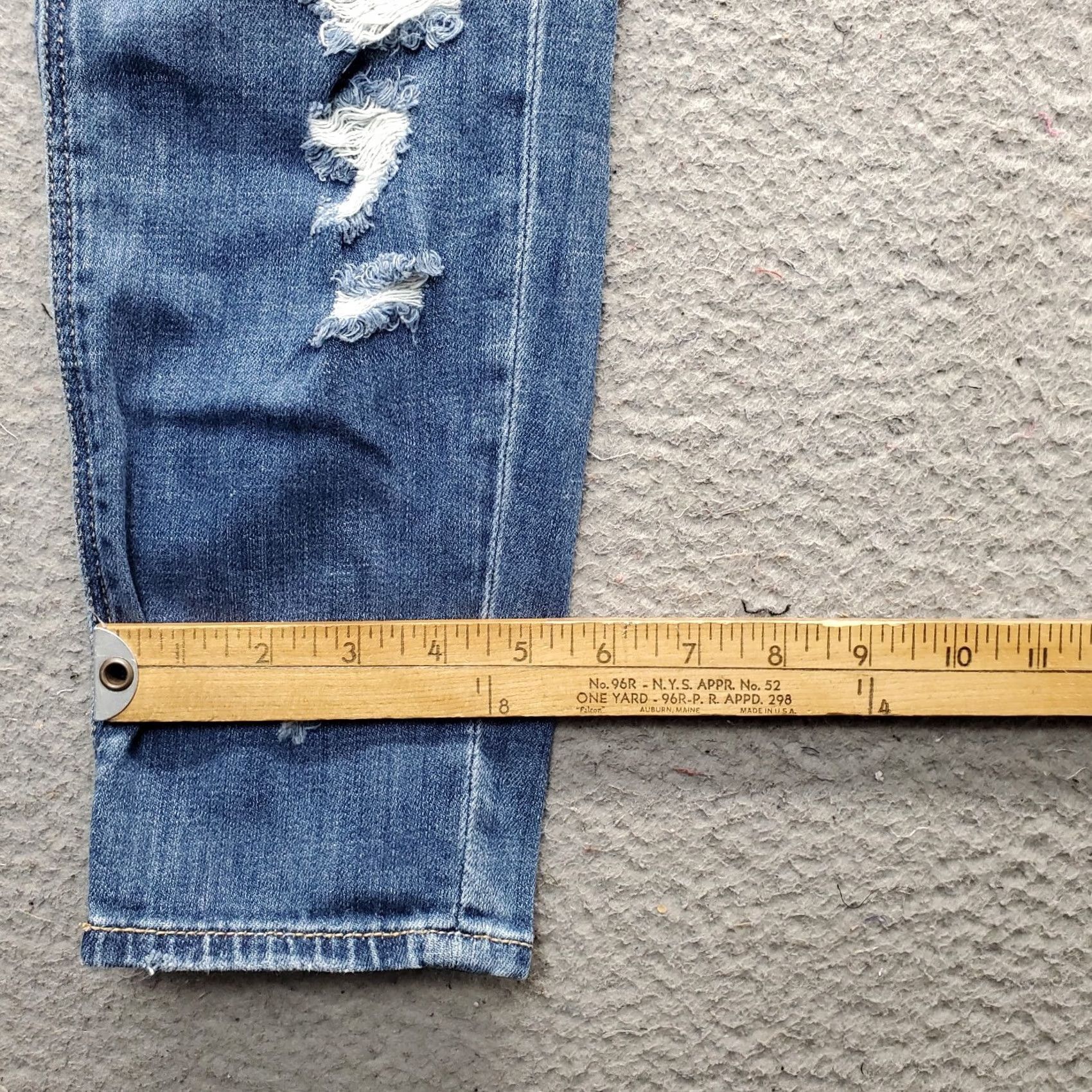 American Eagle Outfitters American Eagle Outfitters Tomgirl Jeans Womens 0 Blue Denim Distressed Skinny Size 25" / US 0 / IT 36 - 5 Thumbnail