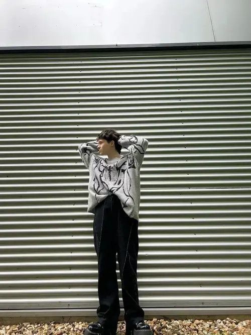 Aran Isles Knitwear × Japanese Brand Y2k style pullover sweater with holes in Harajuku style Size US L / EU 52-54 / 3 - 3 Thumbnail