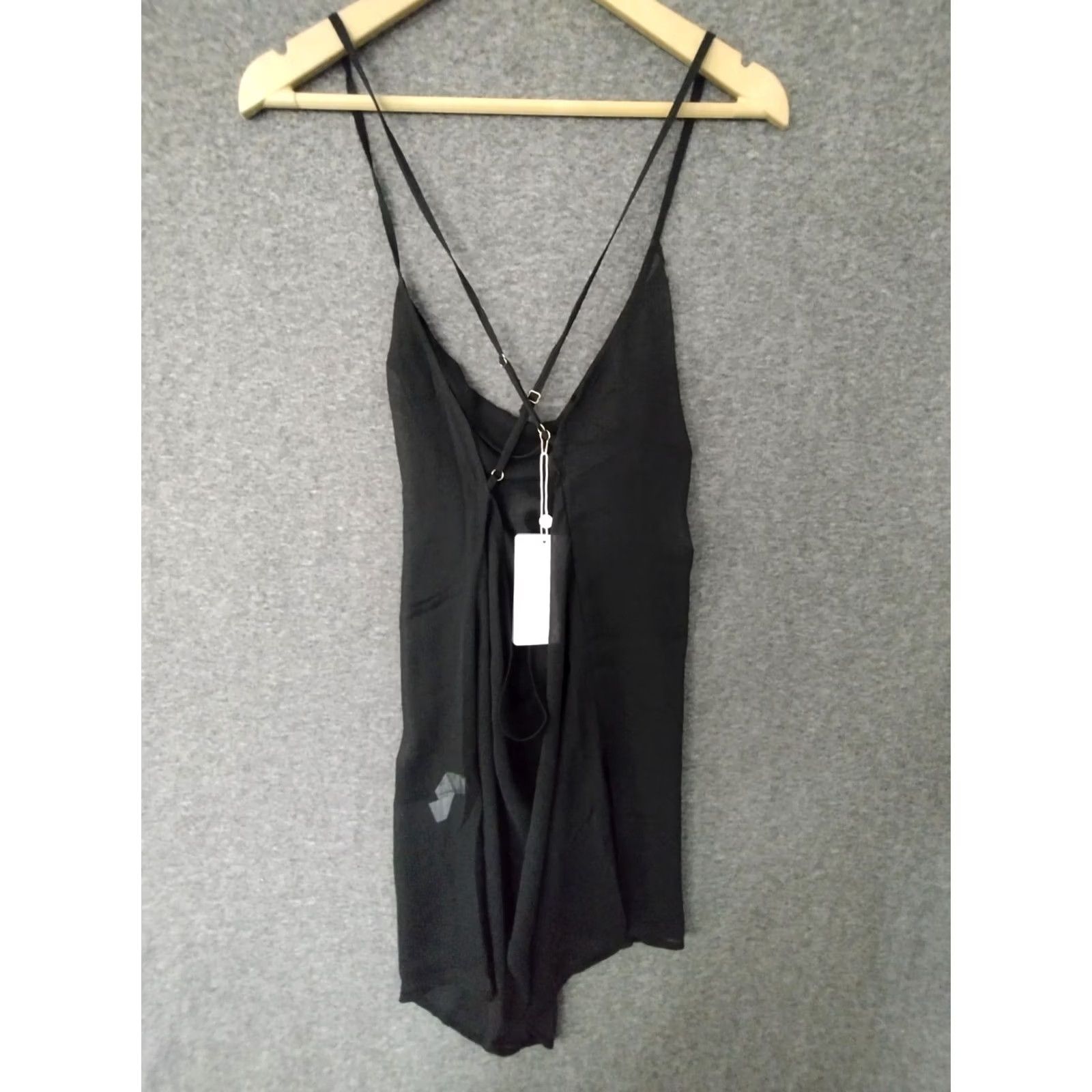 Swims Toluca Swim Women's Mini Cowl Neck Sheer Dress Onyx M Blue Sleeveless Knee Length Straps Casual Summer, Vintage: No Size M / US 6-8 / IT 42-44 - 2 Thumbnail
