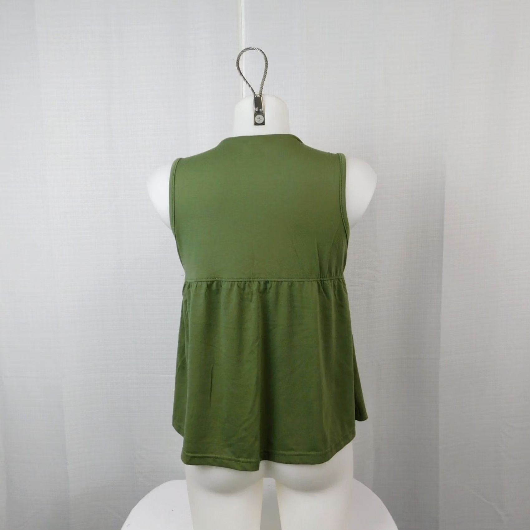 Olive Unbranded Women's Tank Shirt Knit Sleeveless Crew Neck Olive Green L Large Casual Basic 1770 Size L / US 10 / IT 46 - 3 Thumbnail
