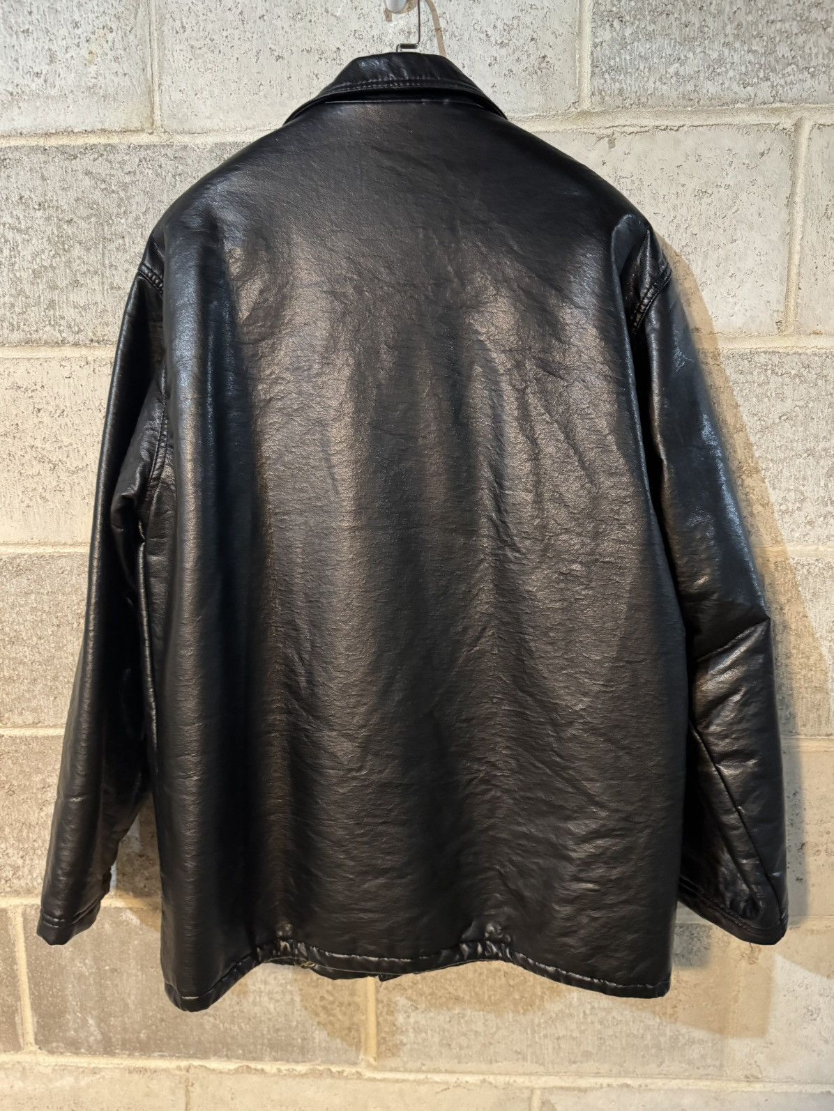 Vintage 1990s Vintage Leather Jacket / Trench coat Size US L / EU 52-54 / 3 - 5 Thumbnail
