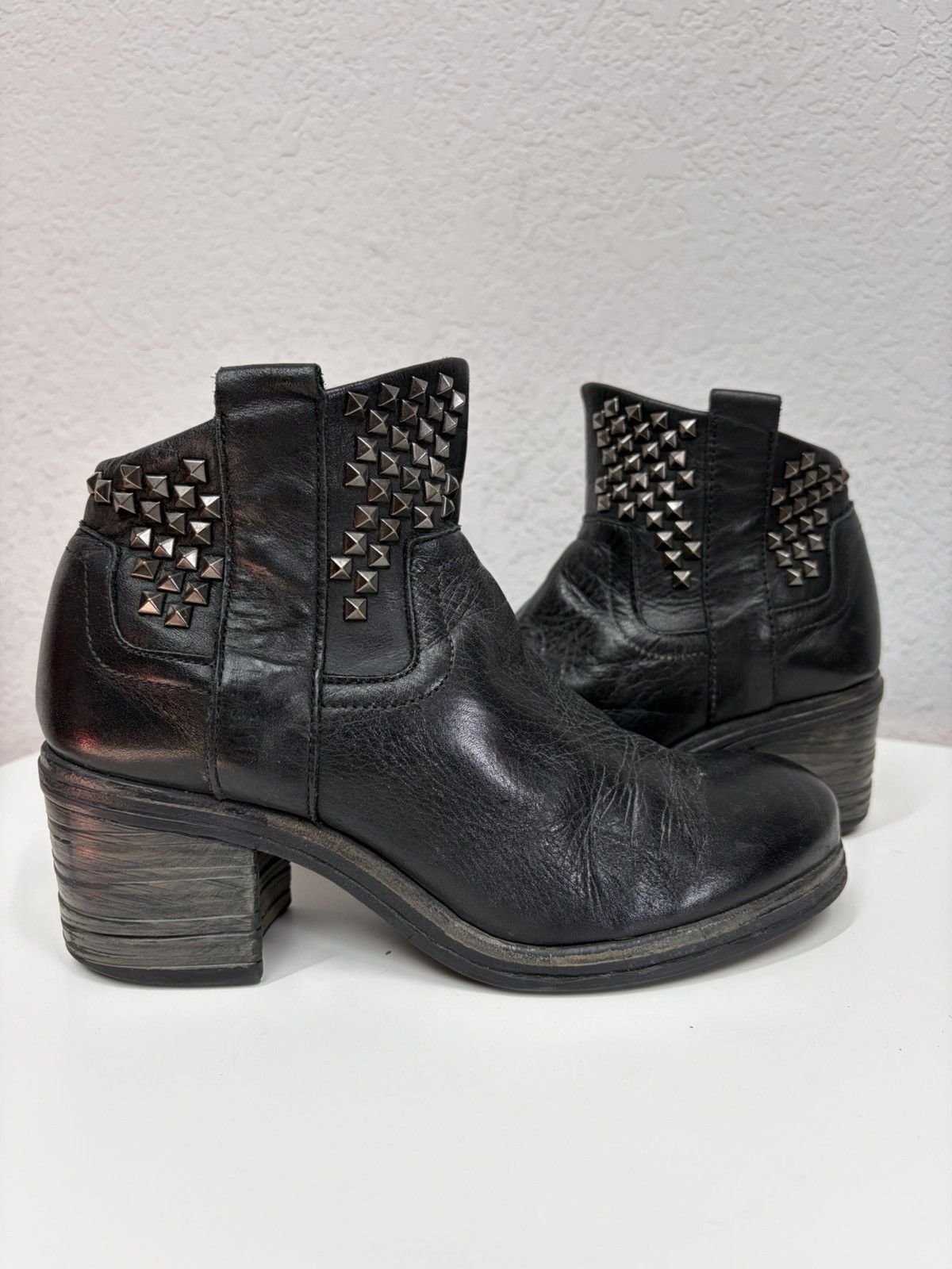 If Six Was Nine Vintage Italian AS 98 Rick Owens Style Leather Biker Boots Size US 7 / IT 37 - 2 Thumbnail