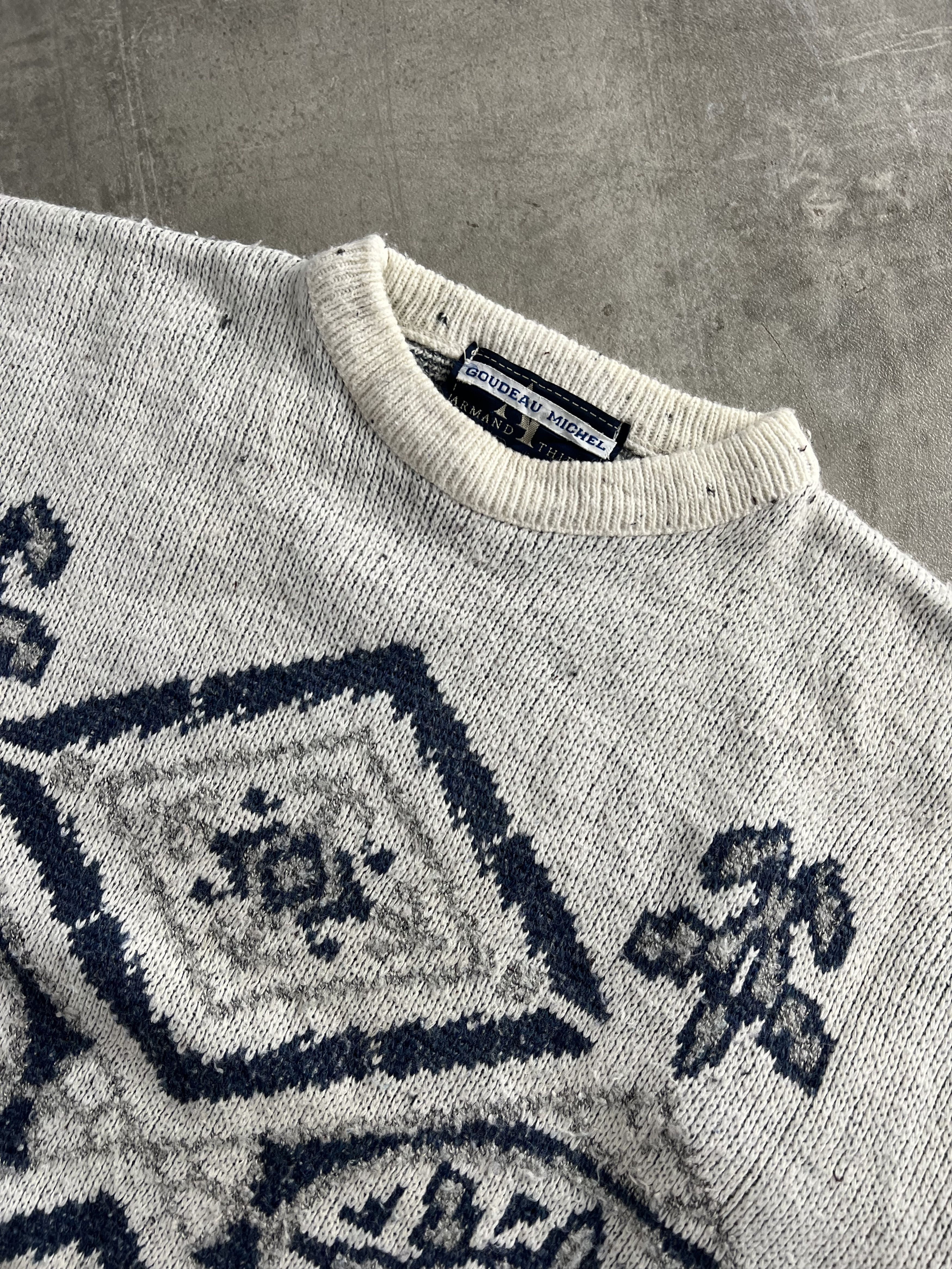 Vintage Armand Thiery Pattern Knit White Made In France Small Size US S / EU 44-46 / 1 - 2 Thumbnail