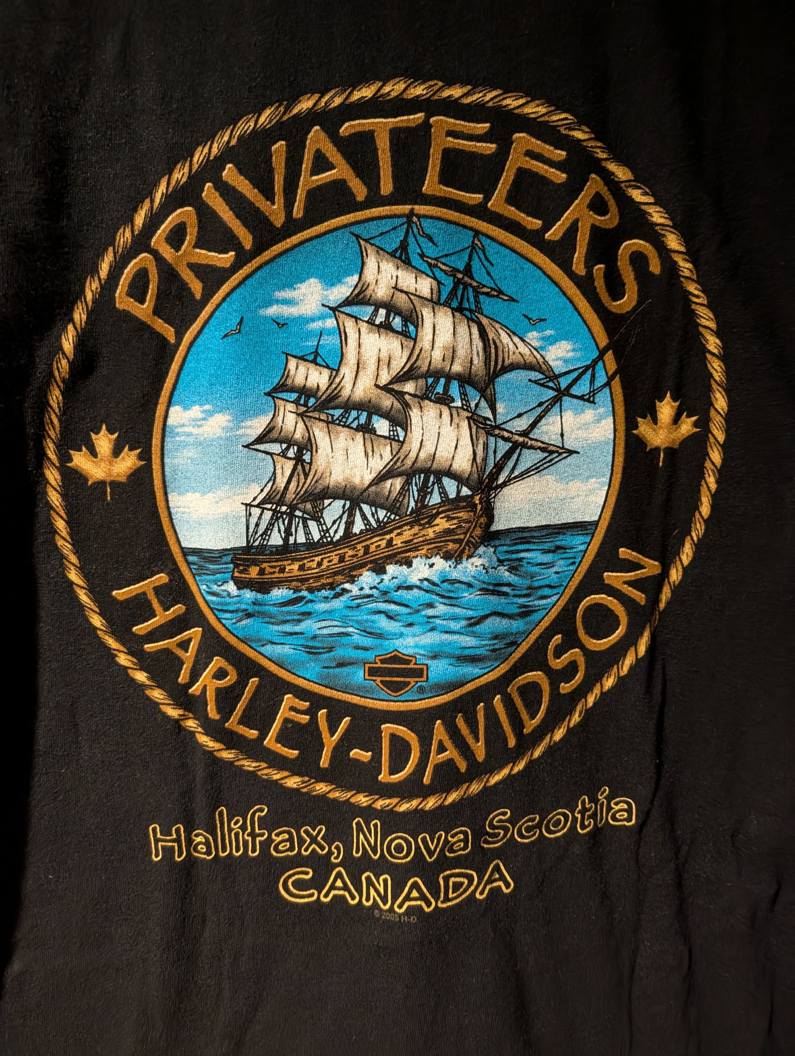 Harley Davidson Vintage Harley Davidson Privateers Halifax Canada T-Shirt Size US L / EU 52-54 / 3 - 6 Thumbnail