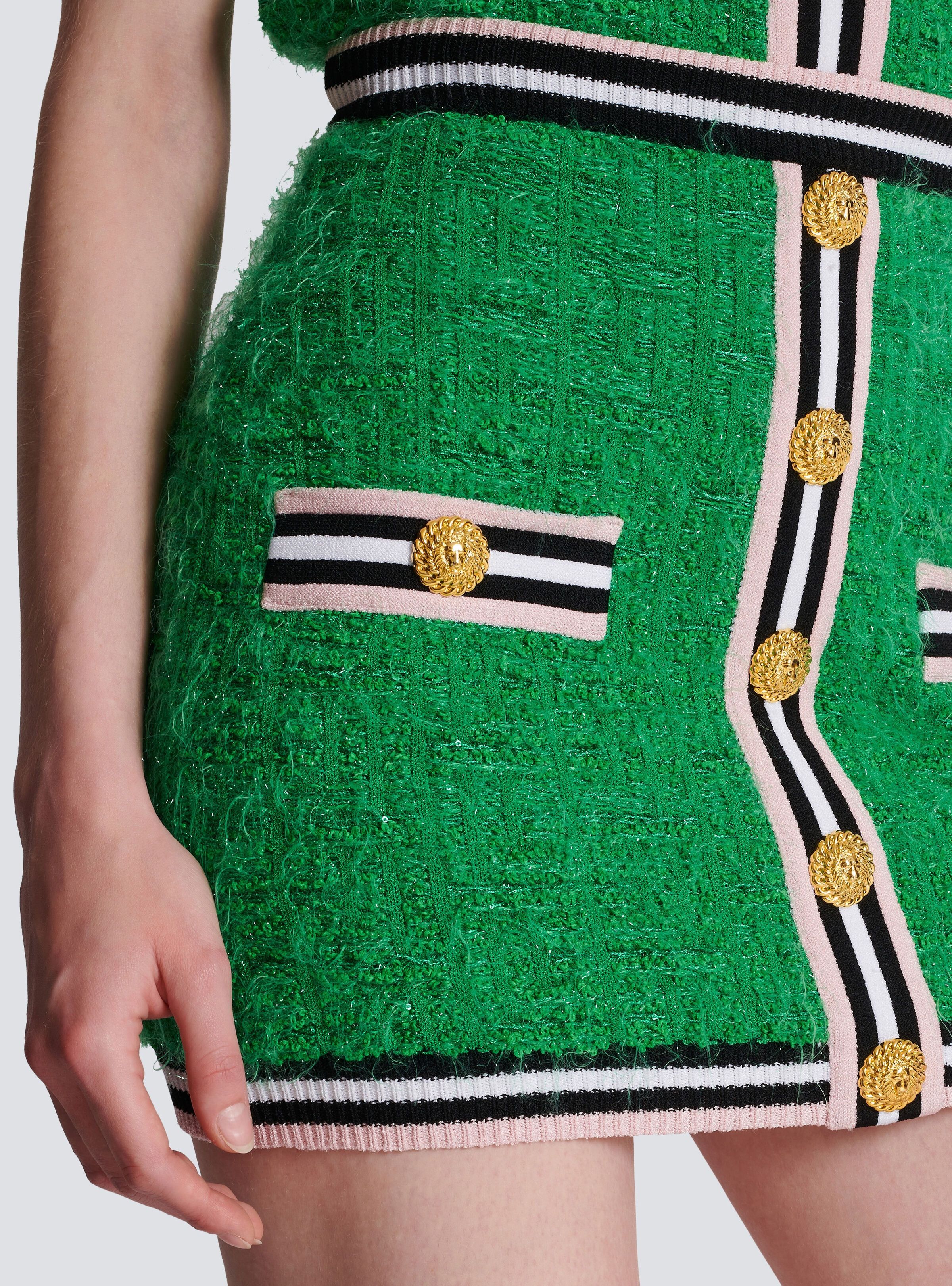 Balmain o1s1wg110125 Knit Mini Skirt in Multicolor Size 27" / US 4 / IT 40 - 7 Thumbnail