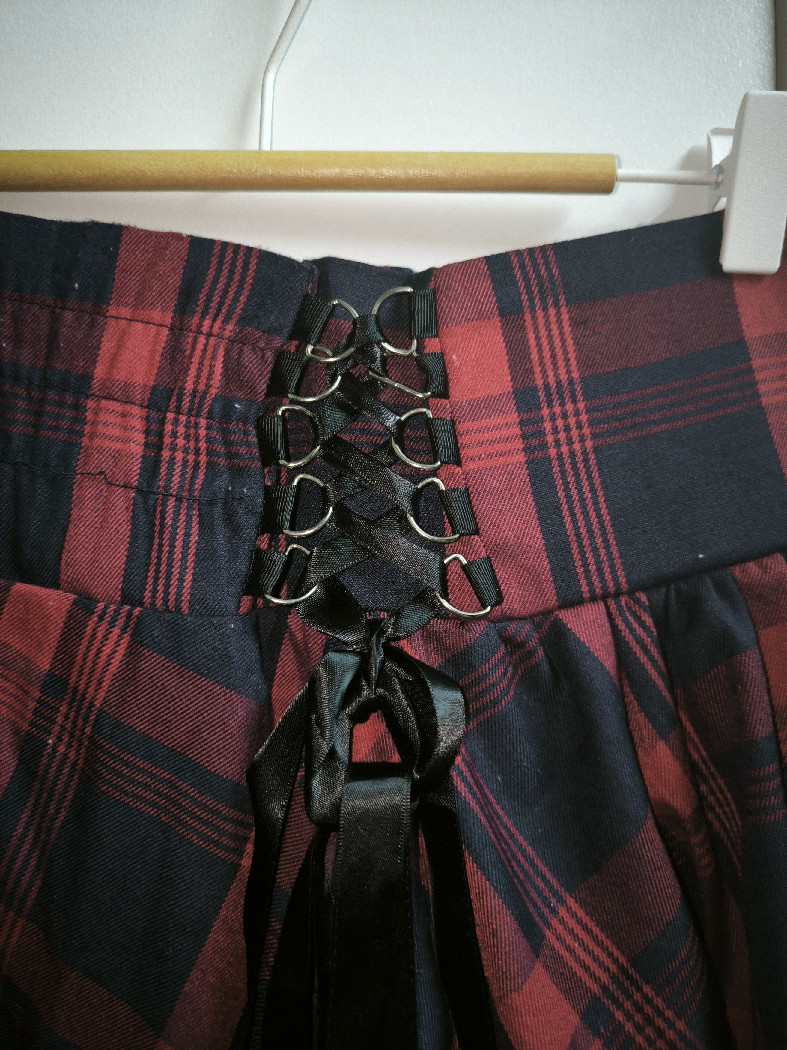 Japanese Brand × Seditionaries Red Blue Plaid Tartan Bondage By Hell Cat Punks Mini Skirt Size 30" / US 8 / IT 44 - 14 Thumbnail