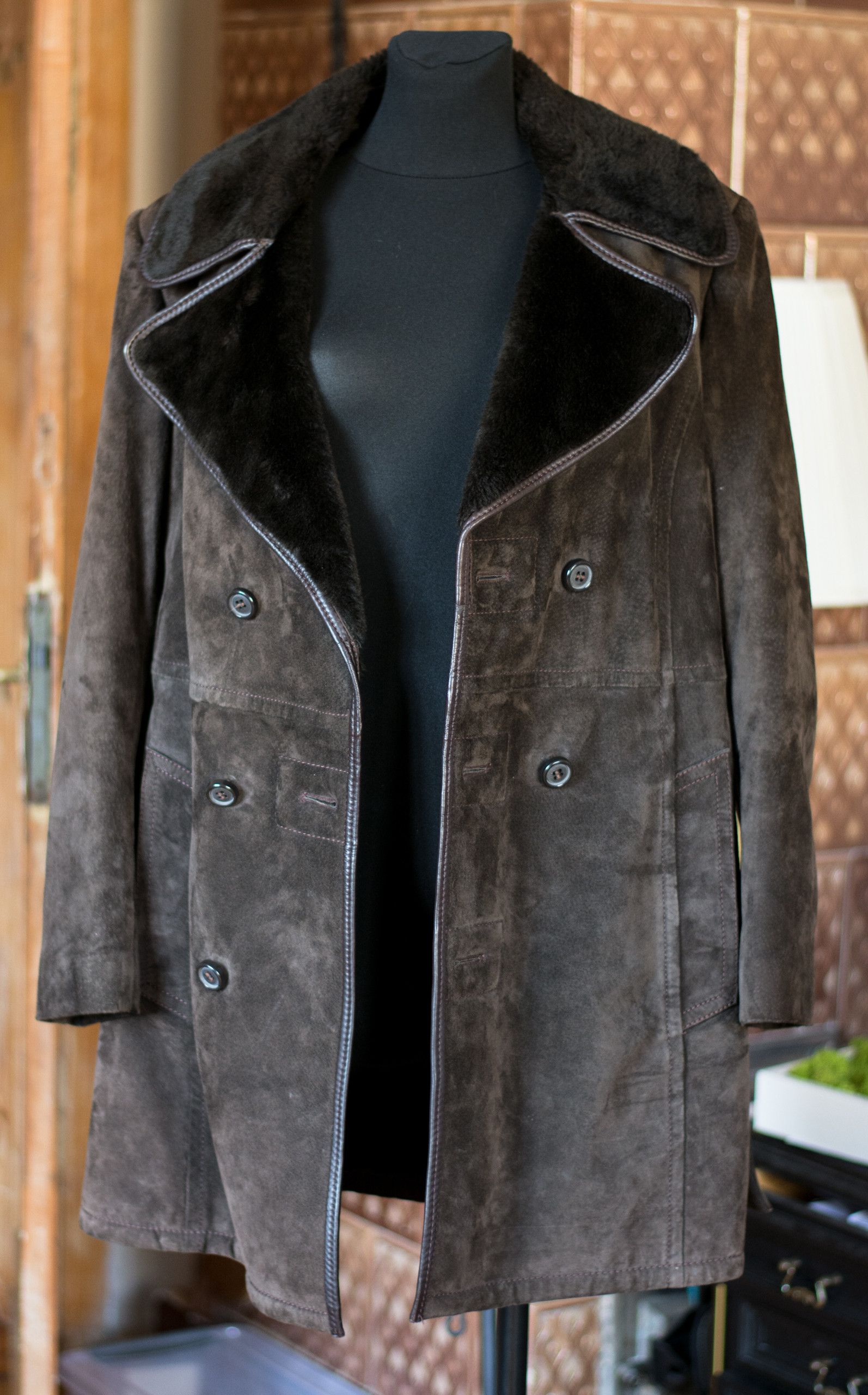Vintage Long leather coat I Chocolate Brown Duffel Coat Size M / US 6-8 / IT 42-44 - 2 Thumbnail