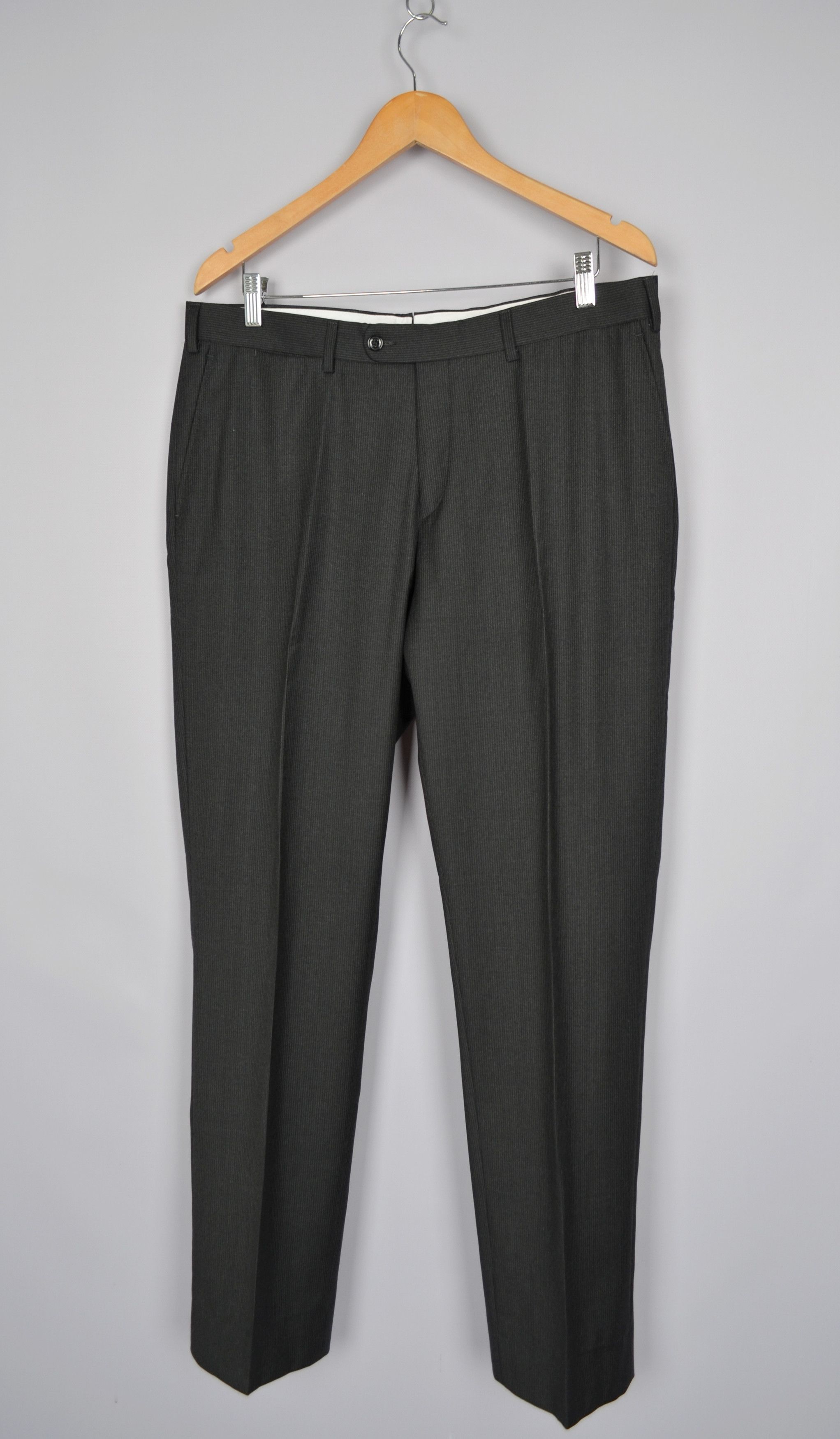 Designer × Suitsupply Suitsupply Brescia Striped Grey Pants Trousers Size 52\US36 Size US 36 / EU 52 - 1 Thumbnail