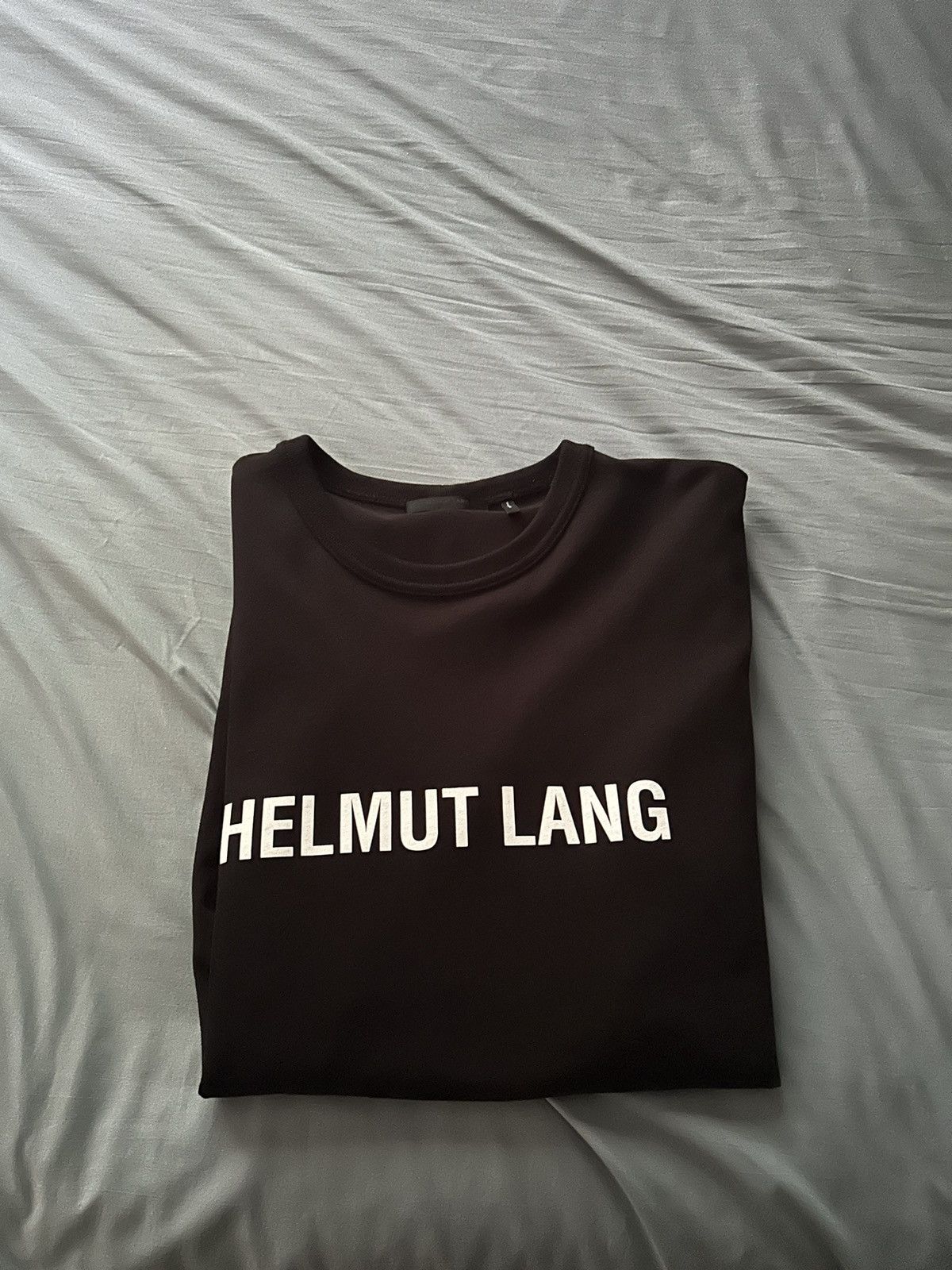 image of Helmut Lang Helmet Lang Logo Tee Shirt in Black, Men's (Size 2XL)