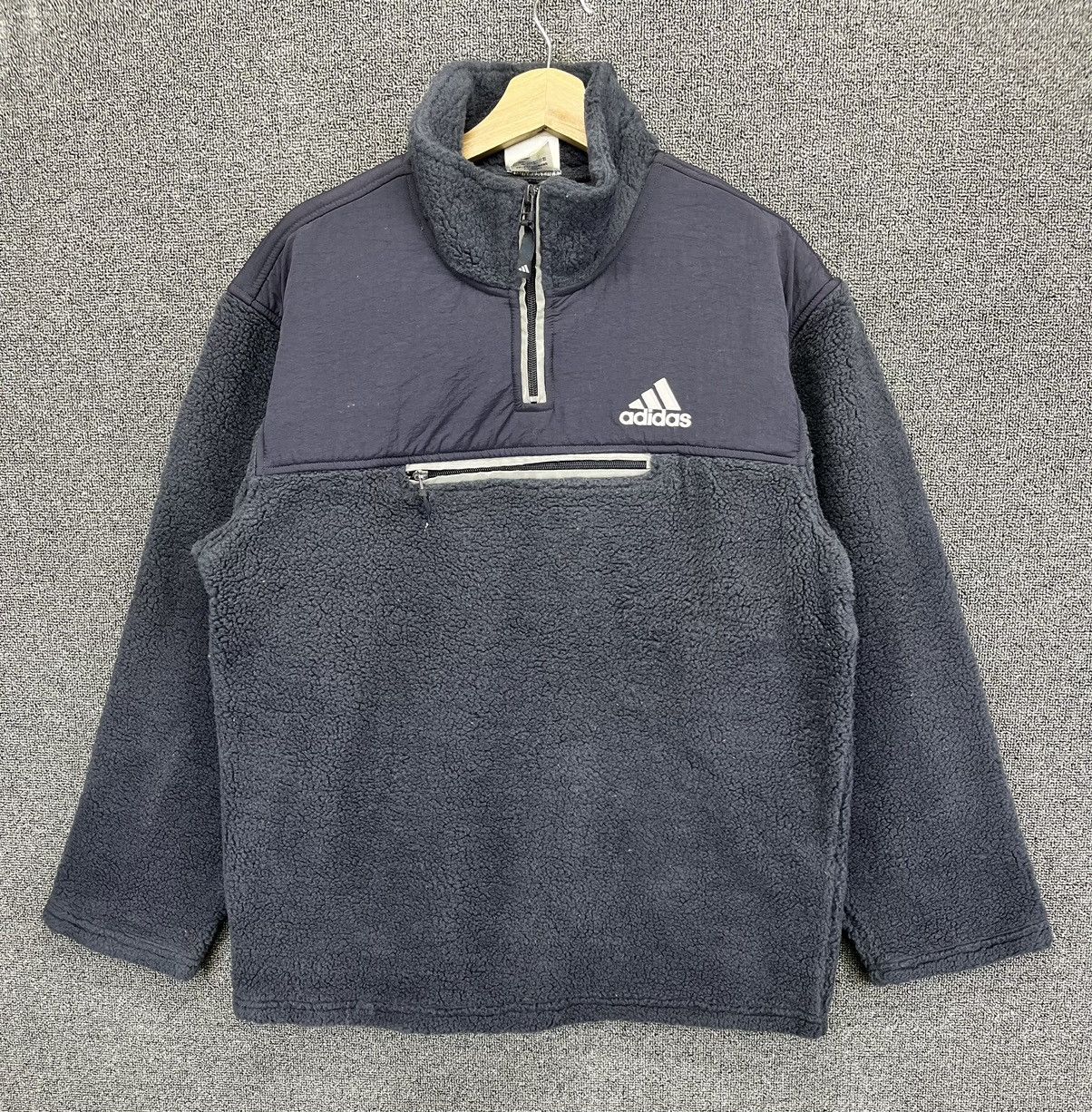 Adidas Vintage Adidas Fleece Rare Half Zipper Sweatshirts Jacket Size US M / EU 48-50 / 2 - 1 Thumbnail