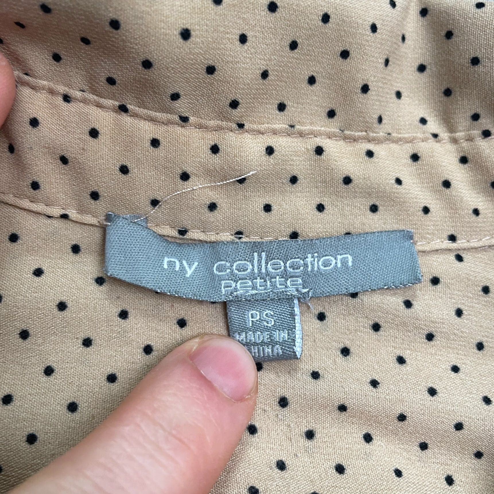 Vintage NY Collection Polka Dot Button Up Shirt Womens PS Brown Long Sleeve Casual Top Size S / US 4 / IT 40 - 4 Thumbnail