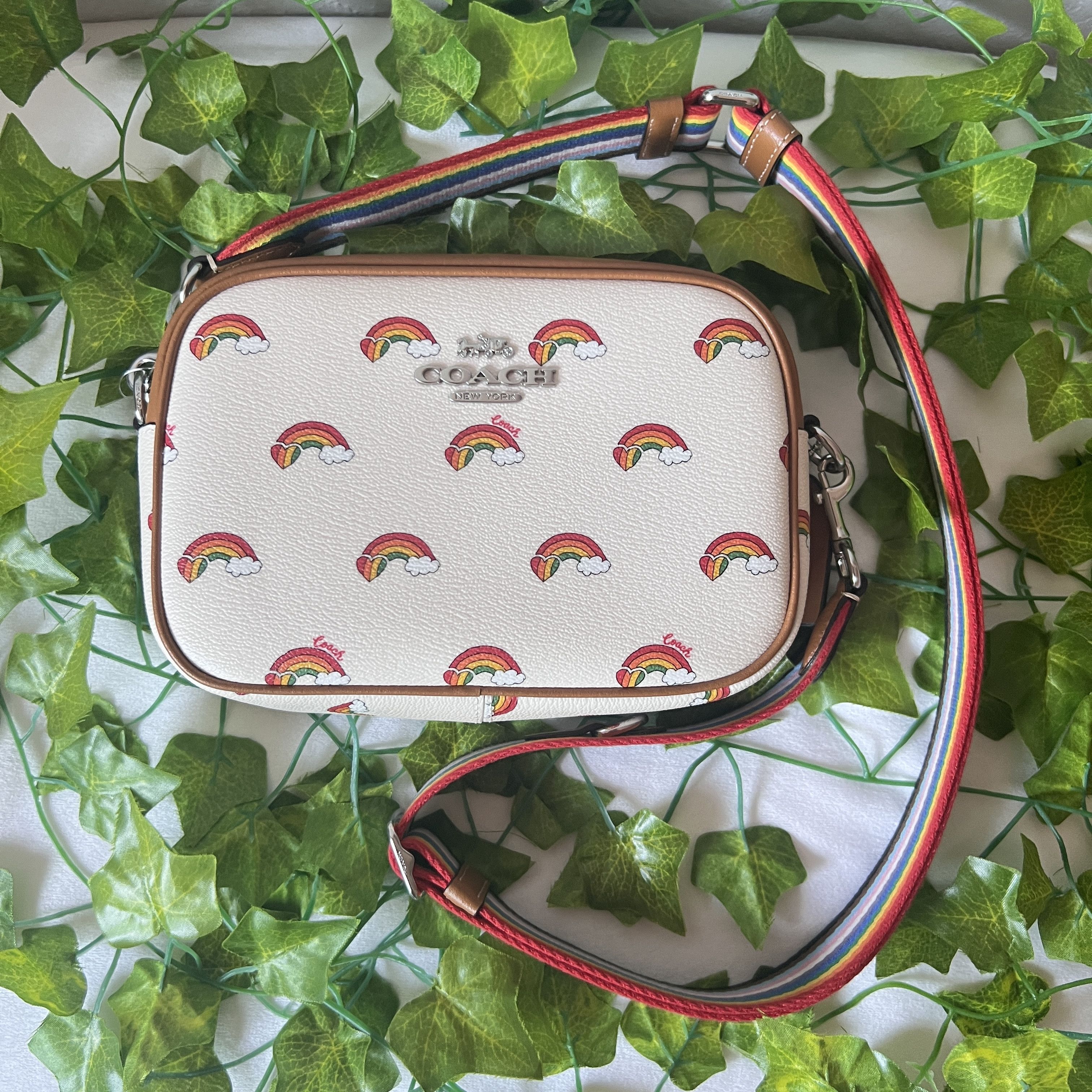 Mini Jamie Camera Bag With Rainbow Print coach cj647