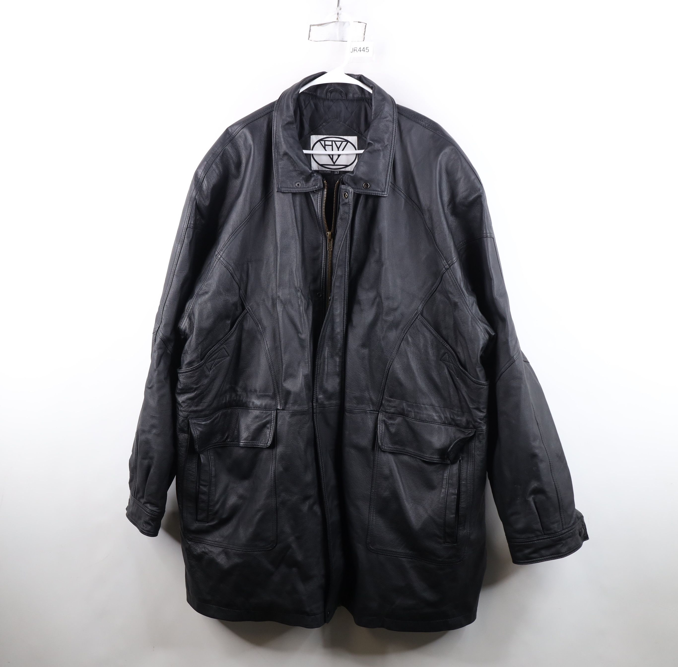 Vintage Vintage 90s Streetwear Quilted Full Zip Leather Jacket Black Size US XXL / EU 58 / 5 - 1 Thumbnail
