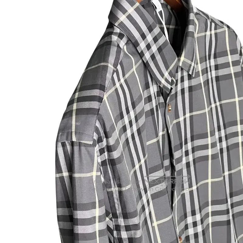 Burberry Burberry Gray Check Long Sleeve Shirt. Size US XL / EU 56 / 4 - 6 Thumbnail