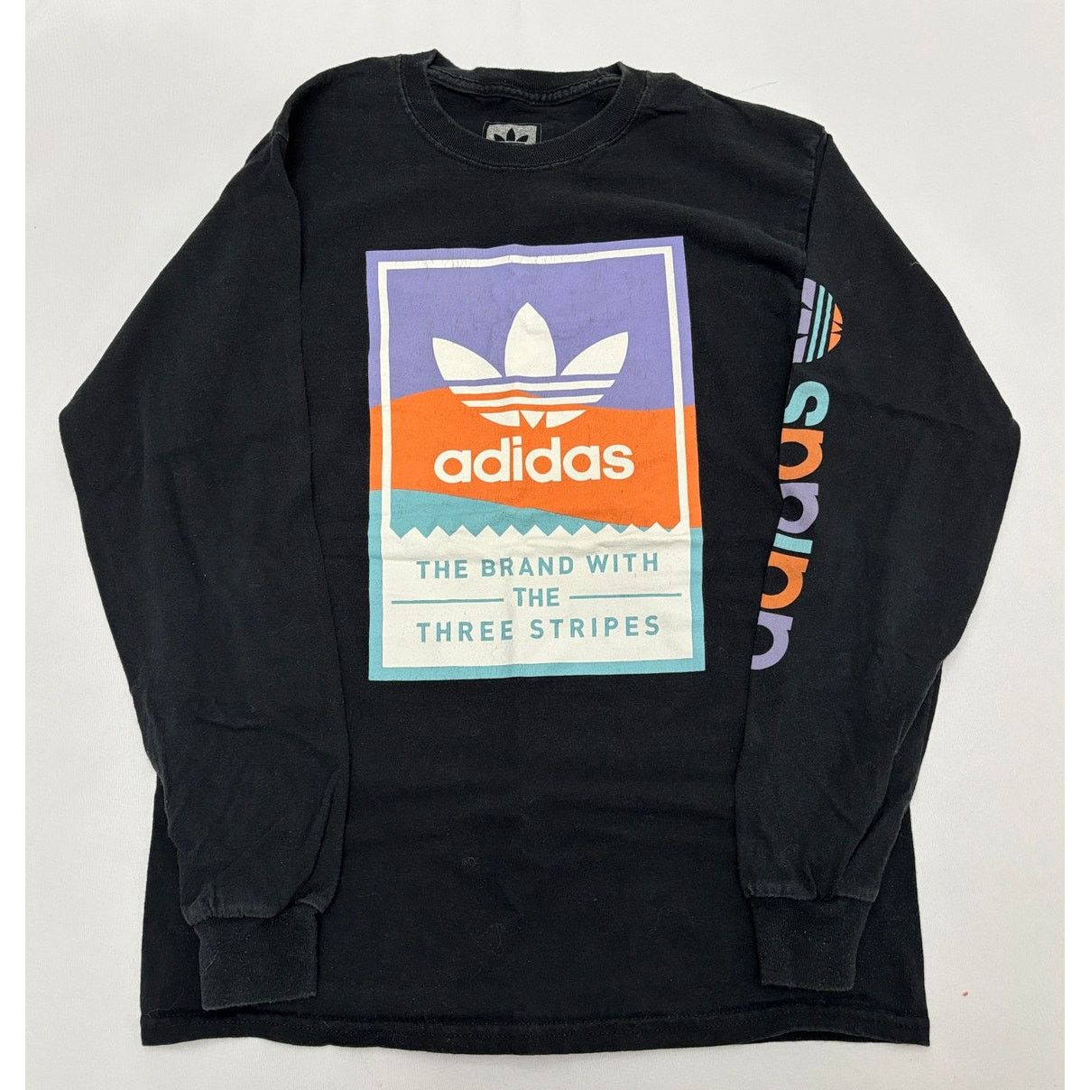 Adidas Size S | ADIDAS Men's Box Logo Long Sleeve Crew Neck T-shirt Size US S / EU 44-46 / 1 - 1 Thumbnail