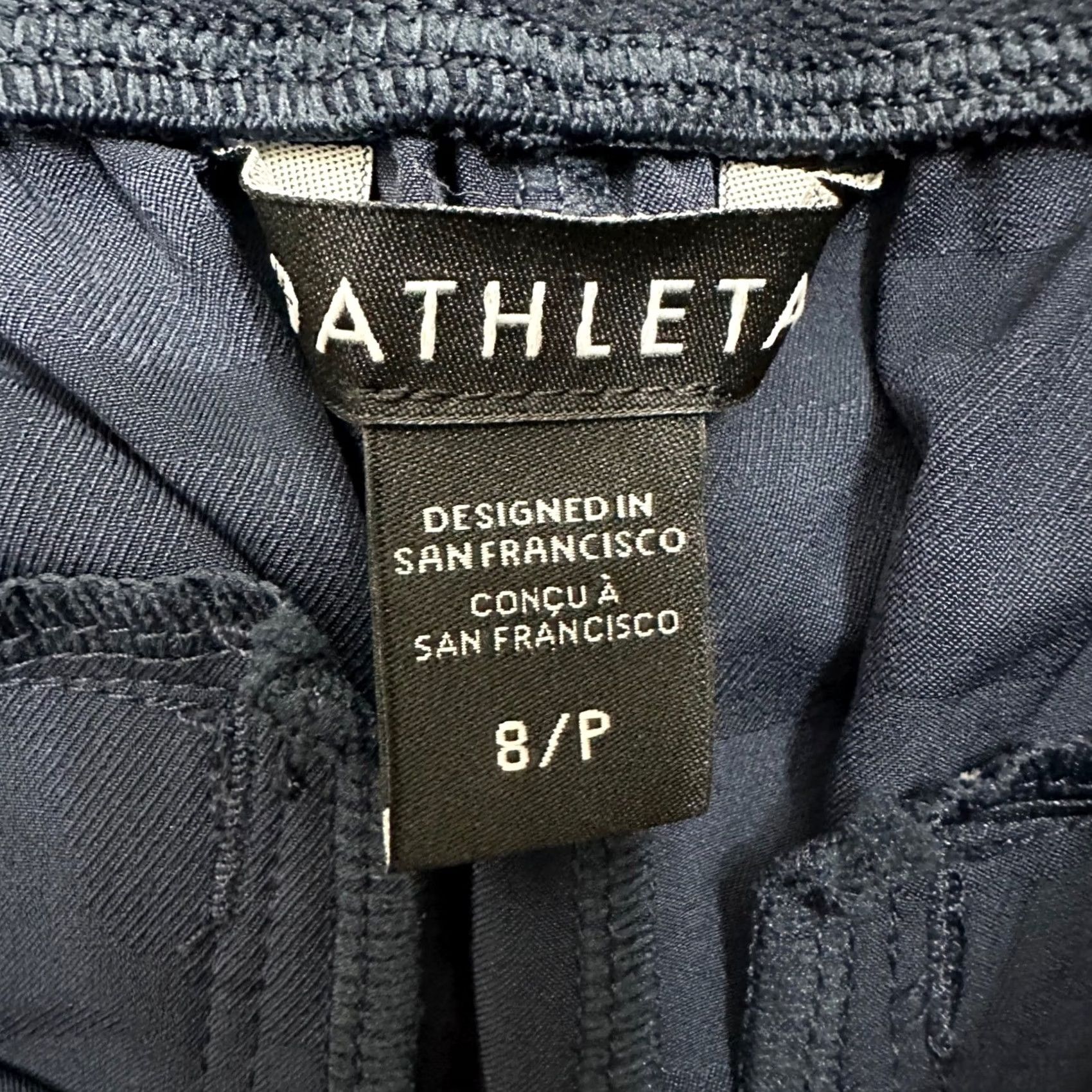 Athleta Athleta Womens Navy Blue Camo Joggers Size 8P Petite Zip Pockets Activewear Pant Size 30" / US 8 / IT 44 - 2 Thumbnail