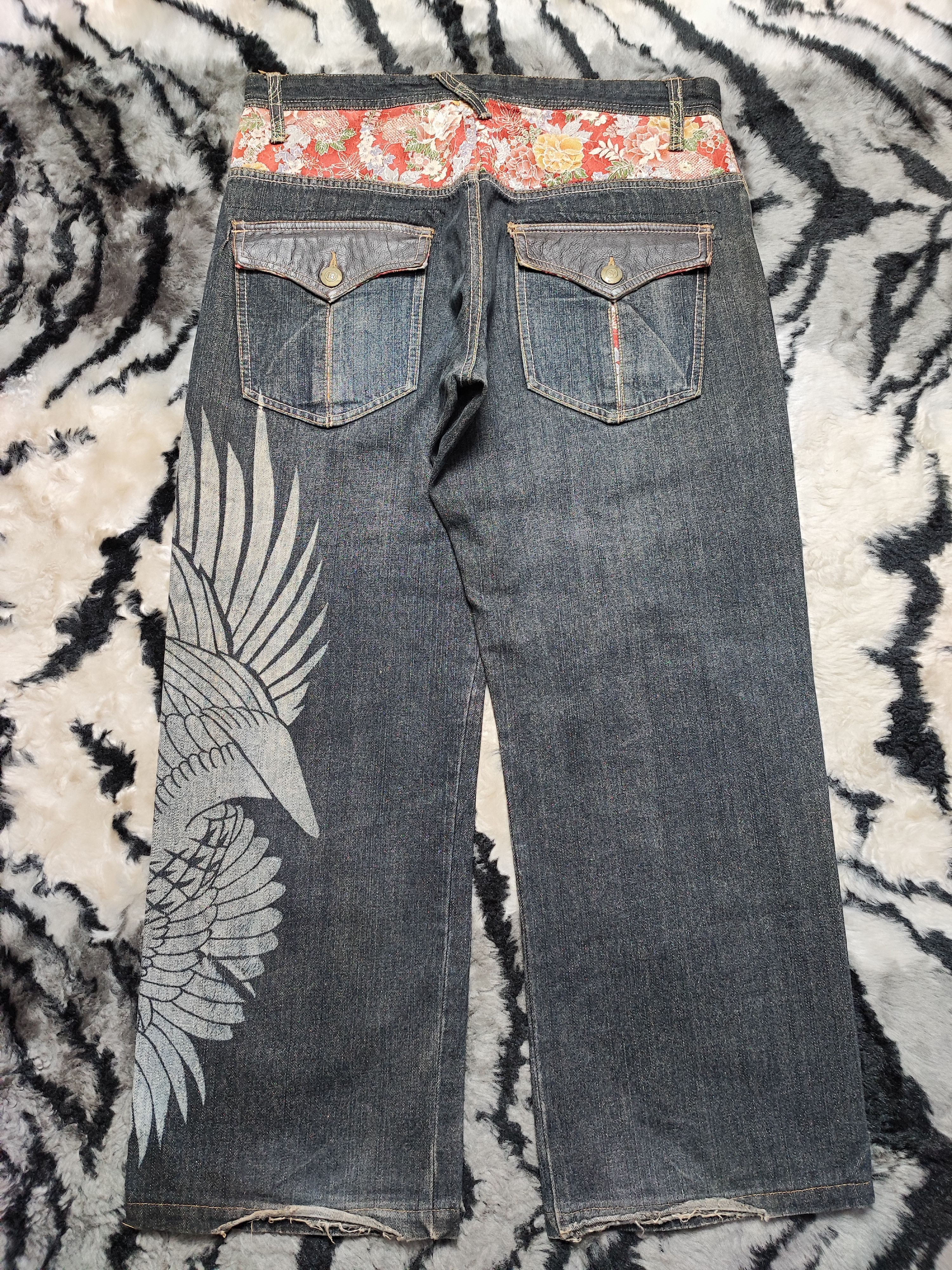 Japanese Brand Sukajan Phoenix Jeans Distressed by Gumu 34x28 Size US 34 / EU 50 - 10 Thumbnail