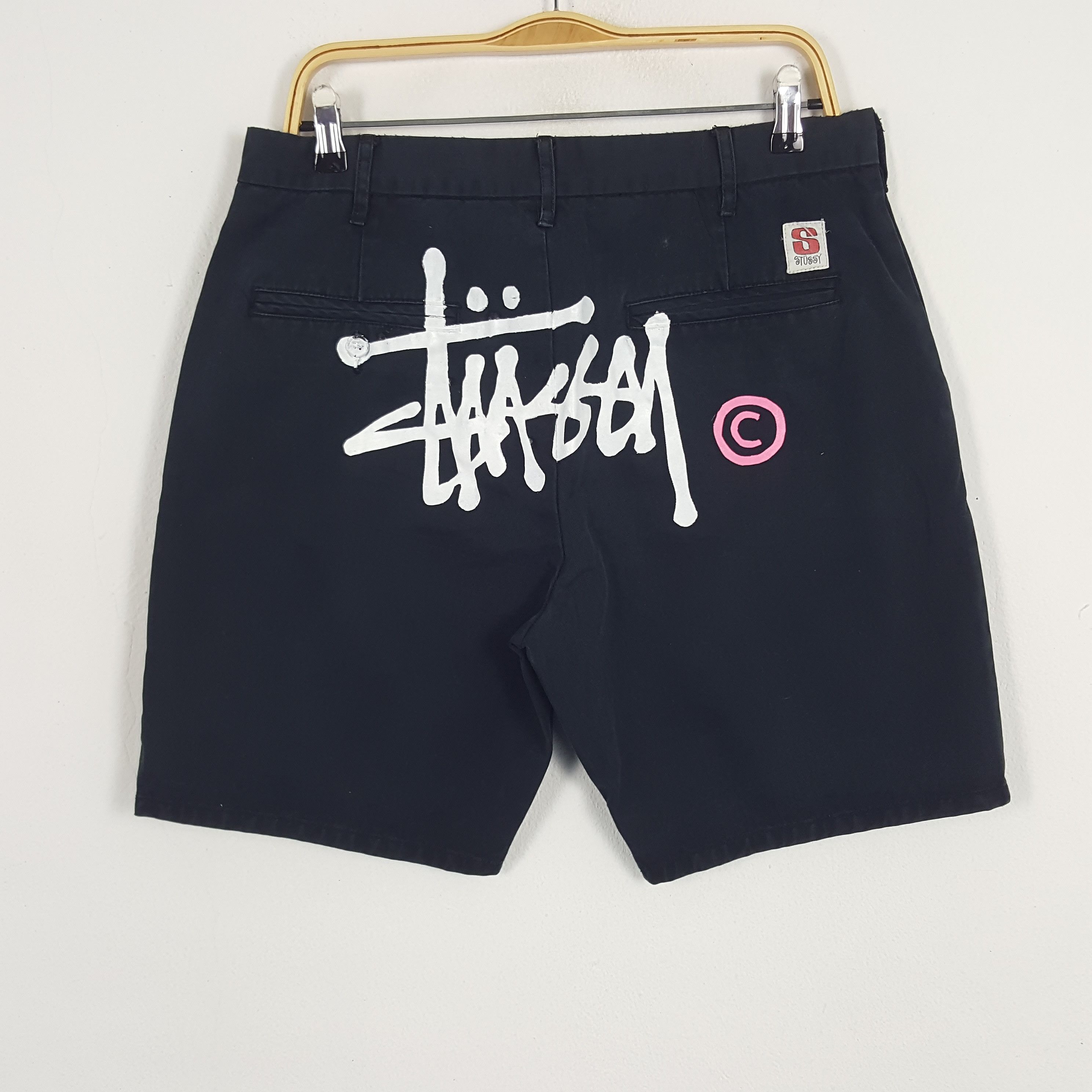 Stussy × Vintage Vintage Stussy American Custom Ar Logo Short Pants Size US 32 / EU 48 - 1 Thumbnail