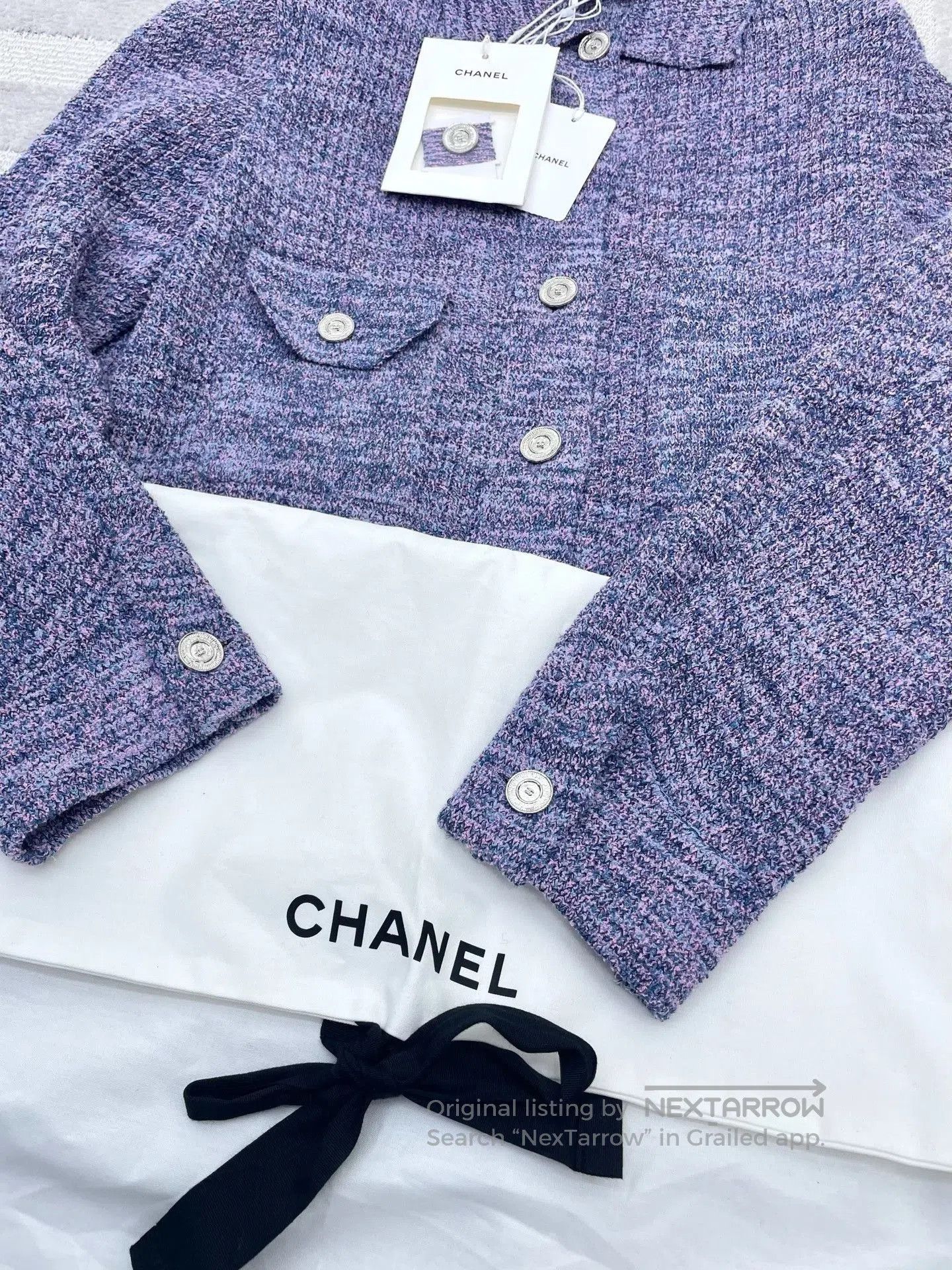 Chanel Chanel 25P Embroidered Knit Cardigan. Size XS / US 0-2 / IT 36-38 - 8 Thumbnail