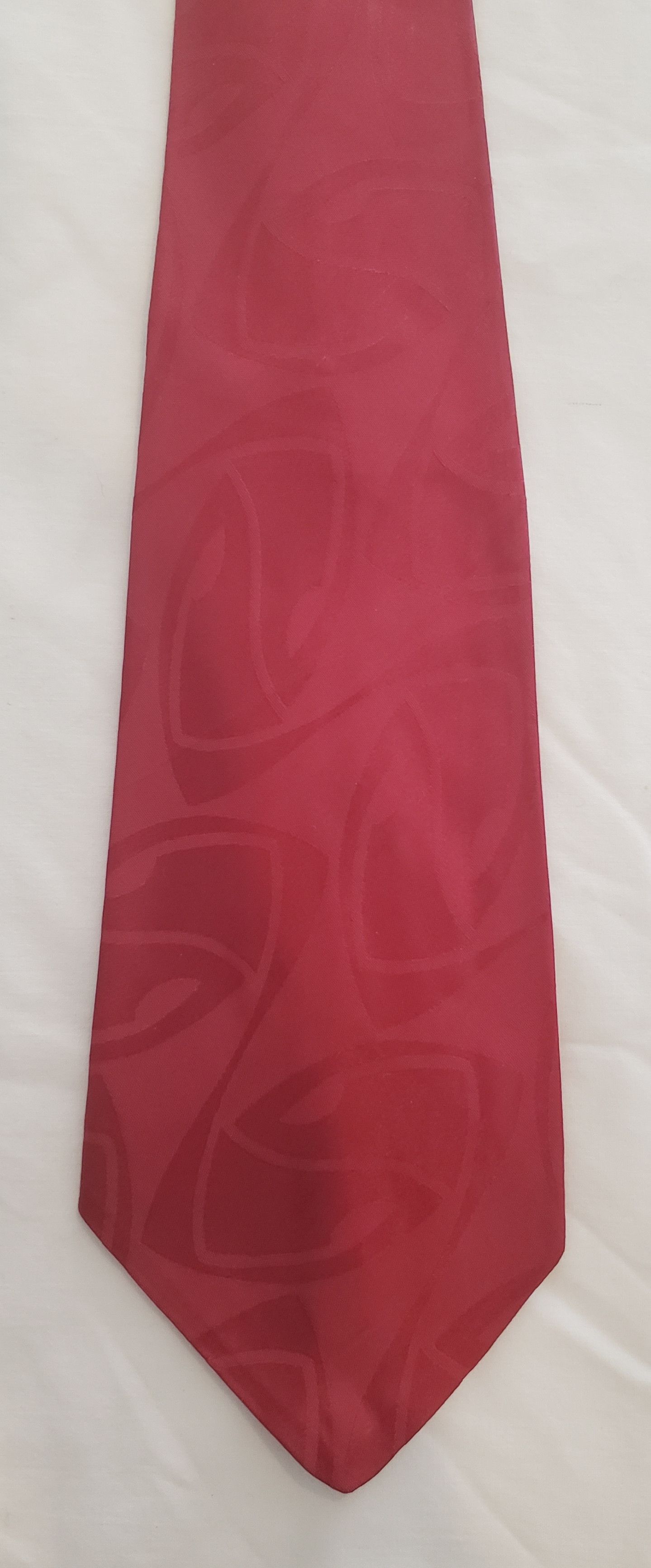 Vintage red abstract jacquard neck tie 1950s Size ONE SIZE - 2 Thumbnail