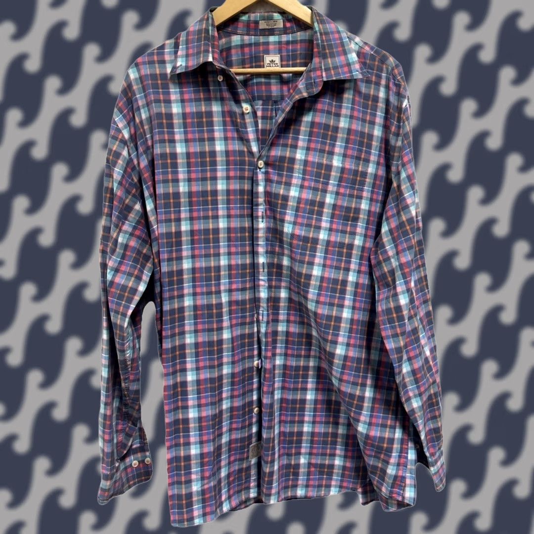 Peter Millar Peter Millar Shirt Plaid Button-Down XL Mens 100% Cotton Blue Pink Comfort Fit Long Sleeve Size US XL / EU 56 / 4 - 1 Thumbnail