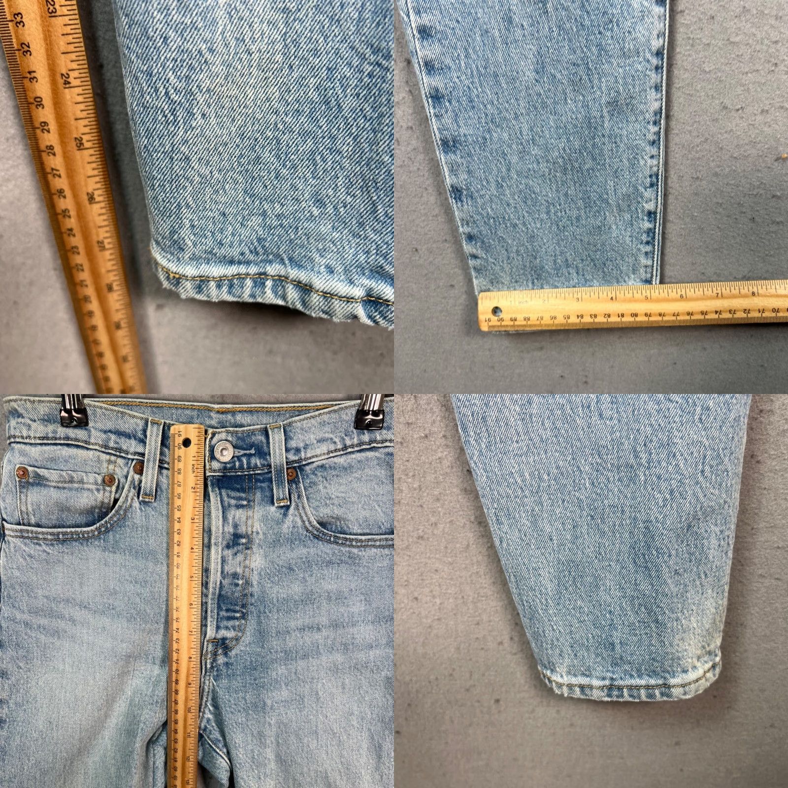 Levi's Levis 501 Womens Size 27 x 28 Light Wash Denim Jeans Stretch 5-Pocket Regular Skinny Blue Denim Jeans 90s Womens Levis 501 Series Size 27" / US 4 / IT 40 - 8 Thumbnail
