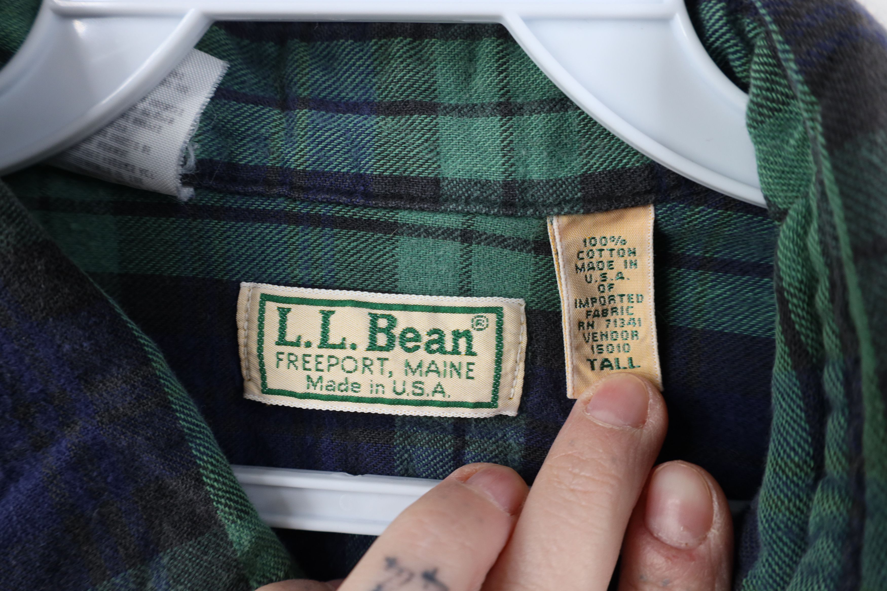 L.L. Bean Vintage 70s LL Bean Flannel Collared Button Shirt USA Size US L / EU 52-54 / 3 - 7 Thumbnail