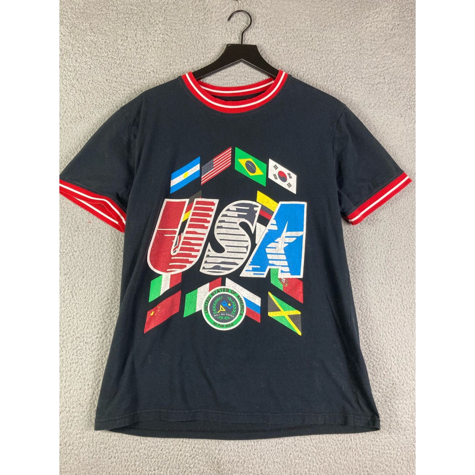 Other Rolling Paper Brand Shirt Mens Large USA Flag International Size US L / EU 52-54 / 3 - 8 Thumbnail