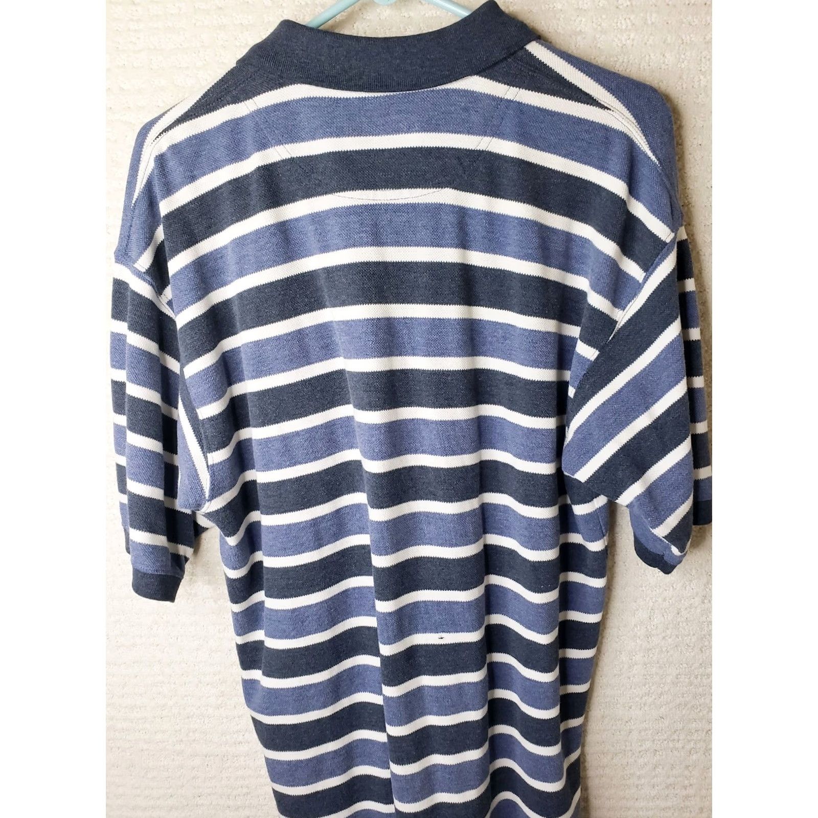 Vintage VINTAGE Duck Head Polo Shirt Men Large Blue Striped Short Sleeve 100% Cotton Embroidered Logo Button Collar Casual Golf Rugby Walking Size US L / EU 52-54 / 3 - 5 Thumbnail