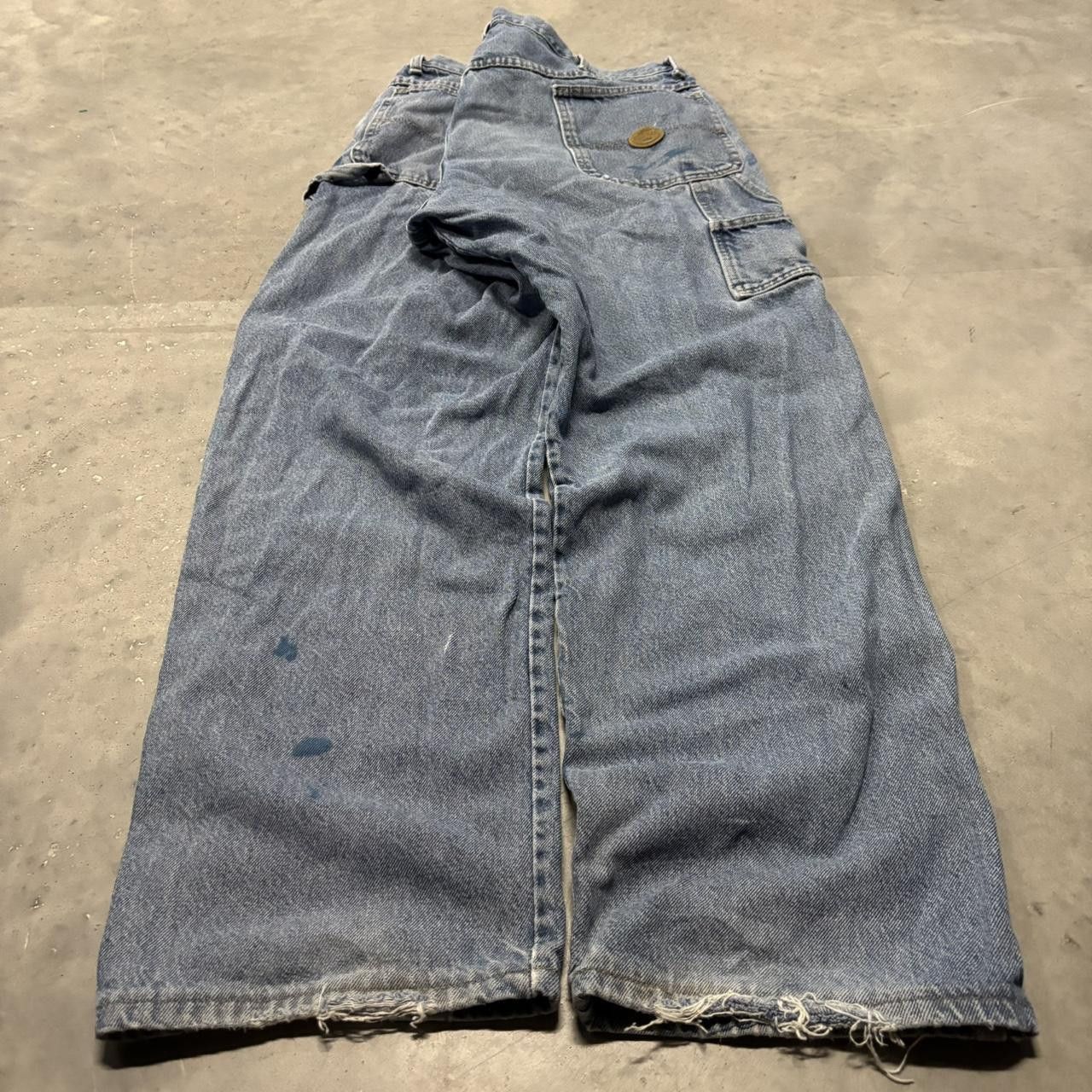 Japanese Brand × Vintage Crazy Vintage Y2K/2000s Baggy Faded Light Wash Skater Style Carpenter Denim Jeans! Size US 40 / EU 56 - 4 Thumbnail