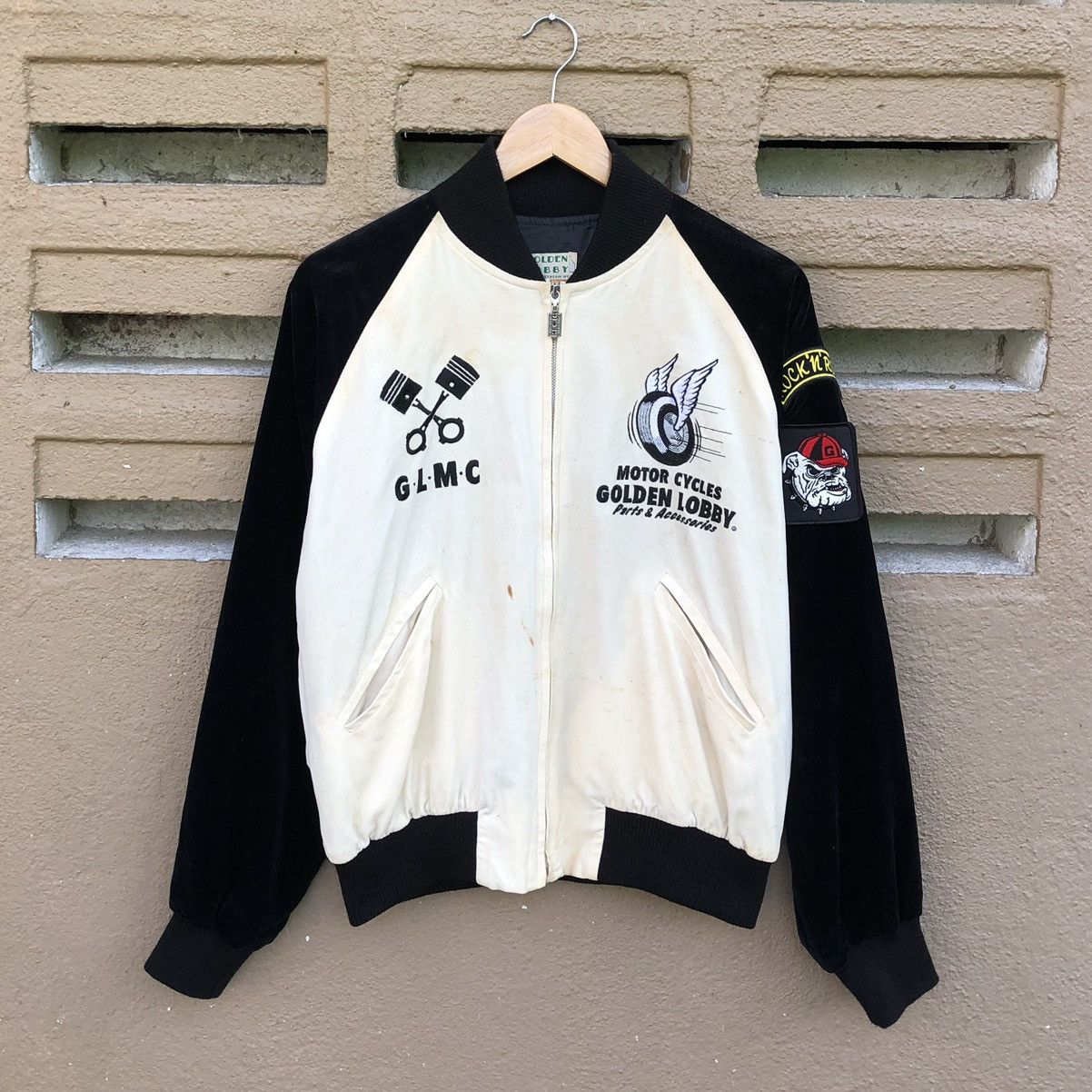 Vintage Vintage Golden Lobby Motorcycle Suede Bomber Jacket Size US M / EU 48-50 / 2 - 6 Thumbnail