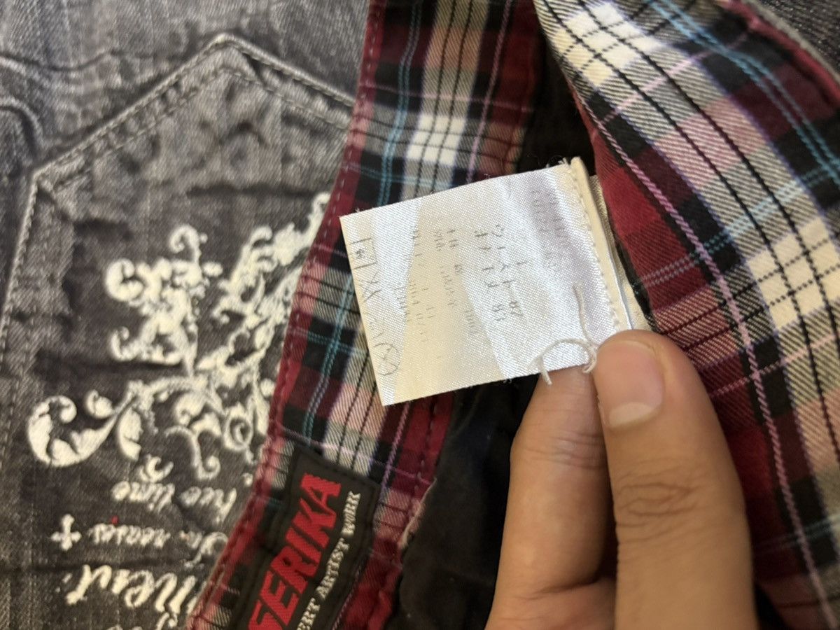 If Six Was Nine × Japanese Brand Vintage Y2k Jack Serika Poem Skull Printed Flared Jeans Size US 34 / EU 50 - 19 Thumbnail