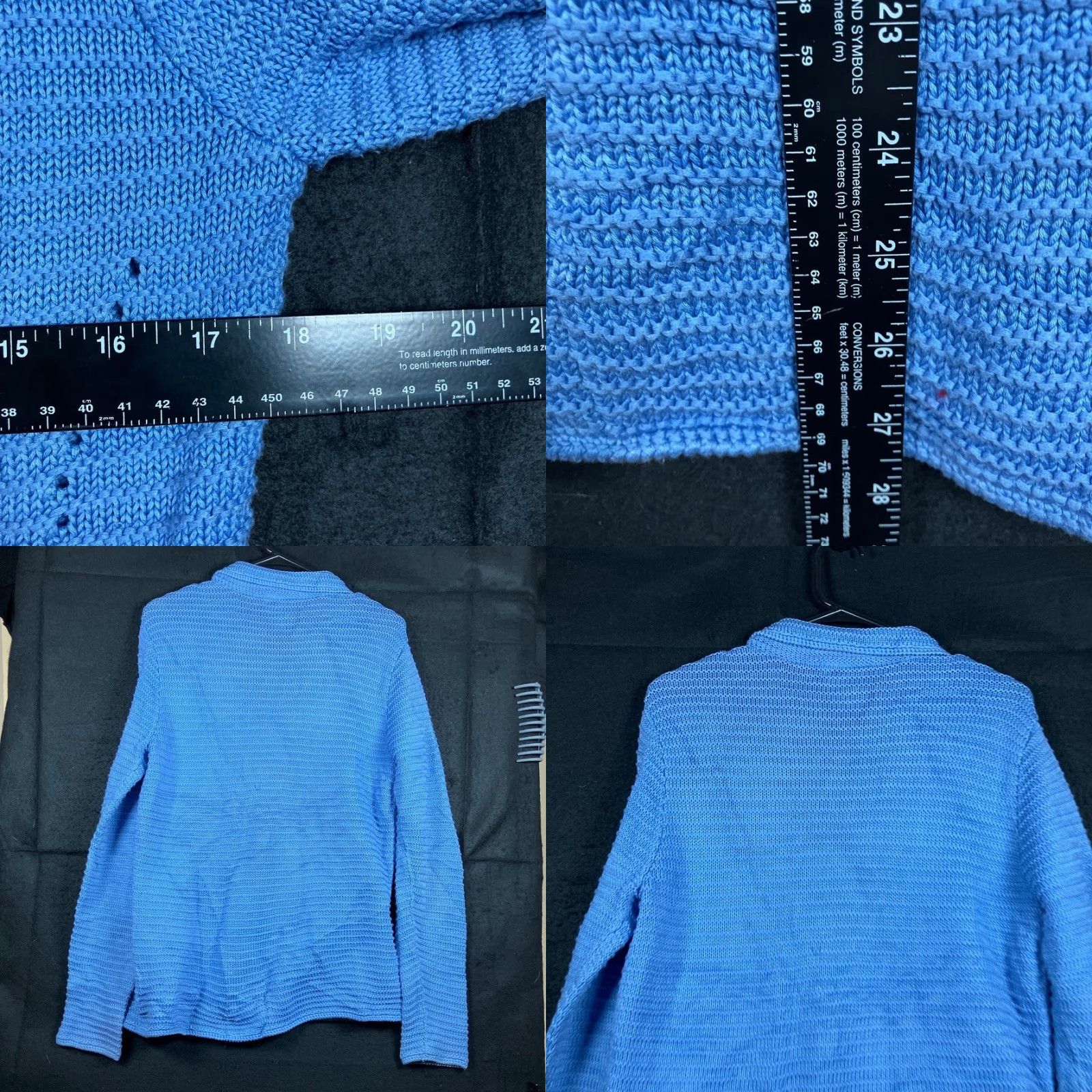 Talbots Talbots Womens Sweater Blue Collared Button Up 100% Mercerized Cotton Medium Cardigan V-Neck Knit Solid Long Sleeve Regular Fit Womens Size M / US 6-8 / IT 42-44 - 8 Thumbnail