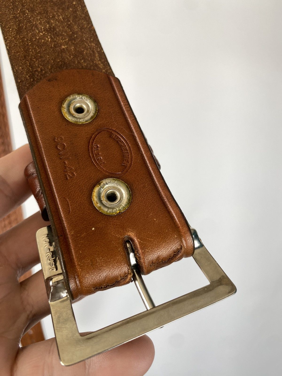 Cowboy Equipment × Hysteric Glamour × Japanese Brand Vintage 90s BUCHEIMER Leather Hawaii Cowboy Belt Size ONE SIZE - 7 Thumbnail