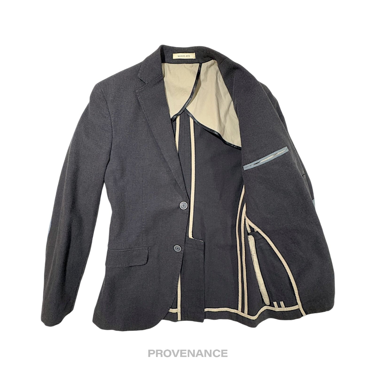 Manuel Ritz 🔴 Manuel Ritz Blazer Jacket Coat - Navy Blue Twill 38 48 R Size US M / EU 48-50 / 2 - 4 Thumbnail