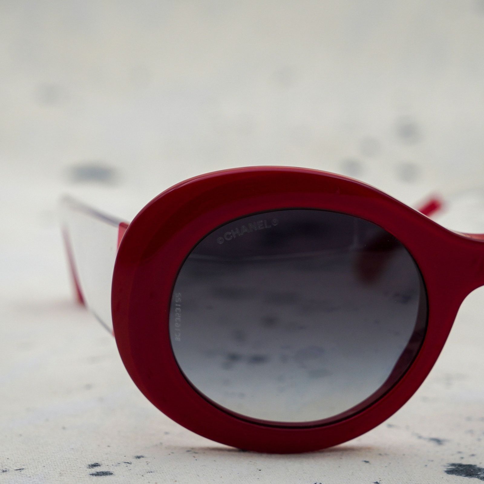 Chanel Chanel red oval grey gradient cc logo fashion sunglasses Size ONE SIZE - 5 Thumbnail