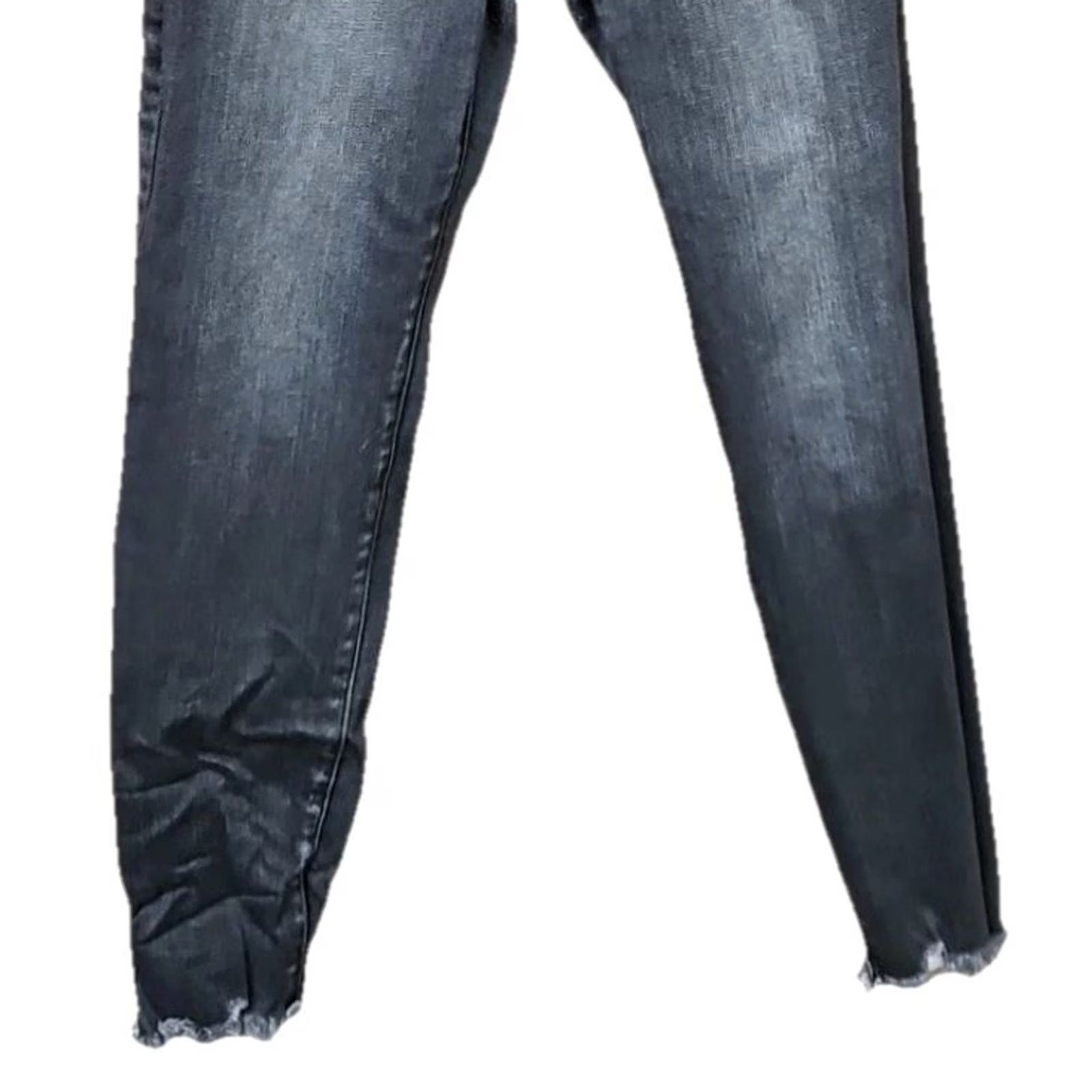 Vintage KanCan Skinny Jeans Charcoal Gray Black Size 28 Stretch Pockets High rise Women Denim 26in Inseam 28in Dark Wash Regular Size 28" / US 6 / IT 42 - 3 Thumbnail