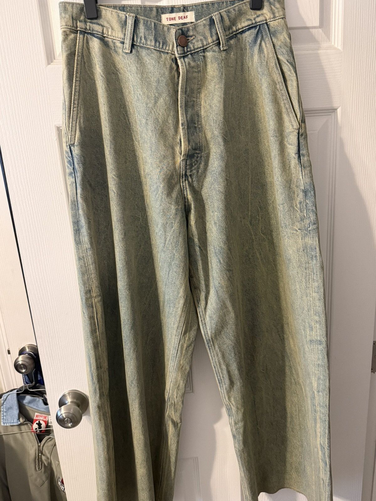 TONE DEAF STUDIOS Green Baggy Overdyed Jeans