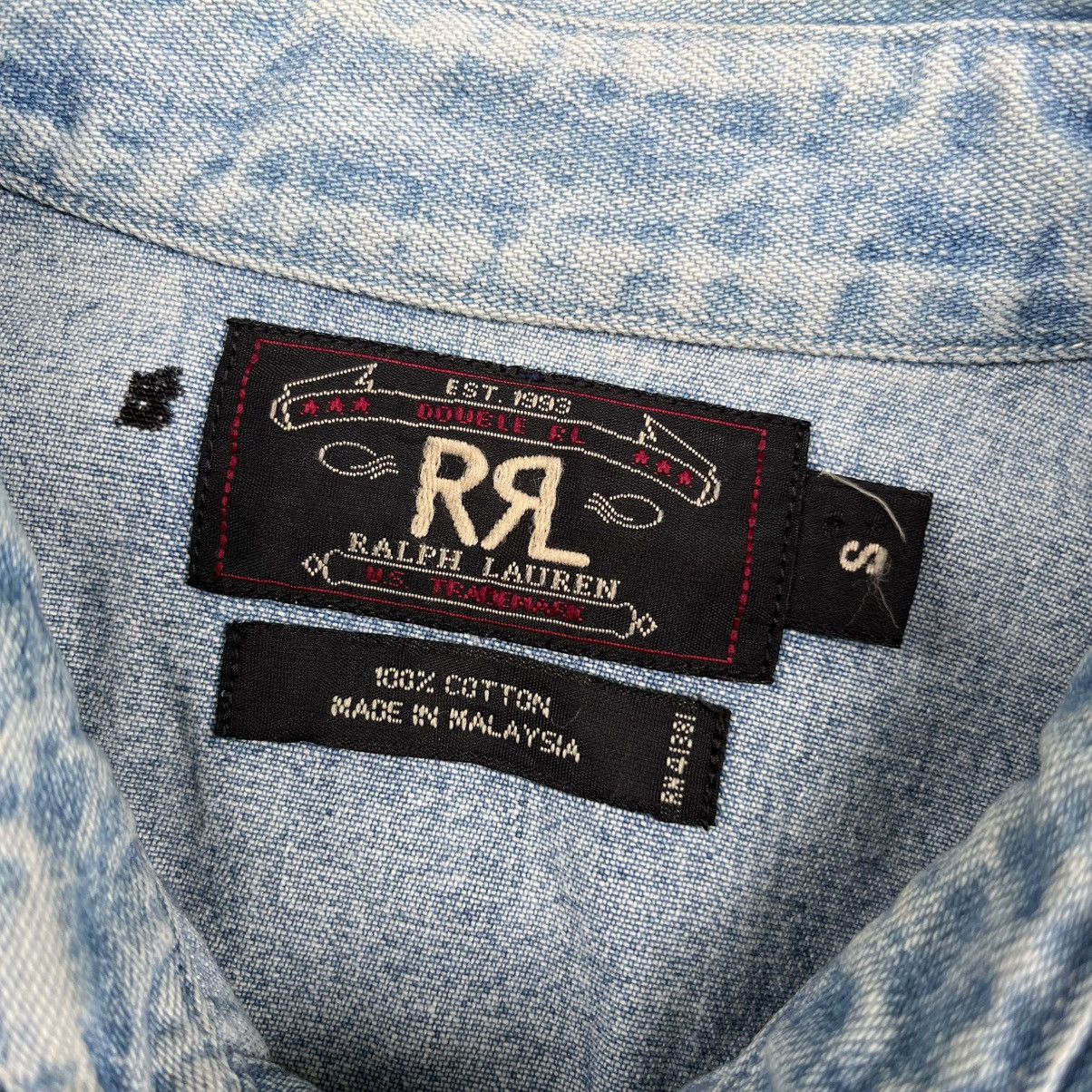 RRL Ralph Lauren Vintage 90s RRL Ralph Lauren Western Denim Shirt Size US S / EU 44-46 / 1 - 7 Thumbnail