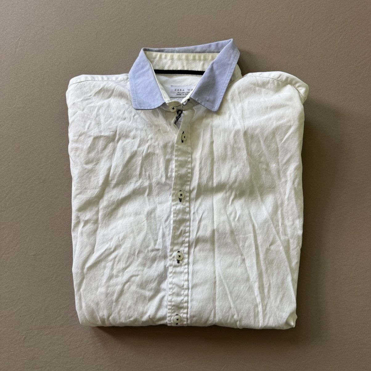 Zara Zara Contrast Collar Slim Fit Shirt Size US L / EU 52-54 / 3 - 1 Thumbnail