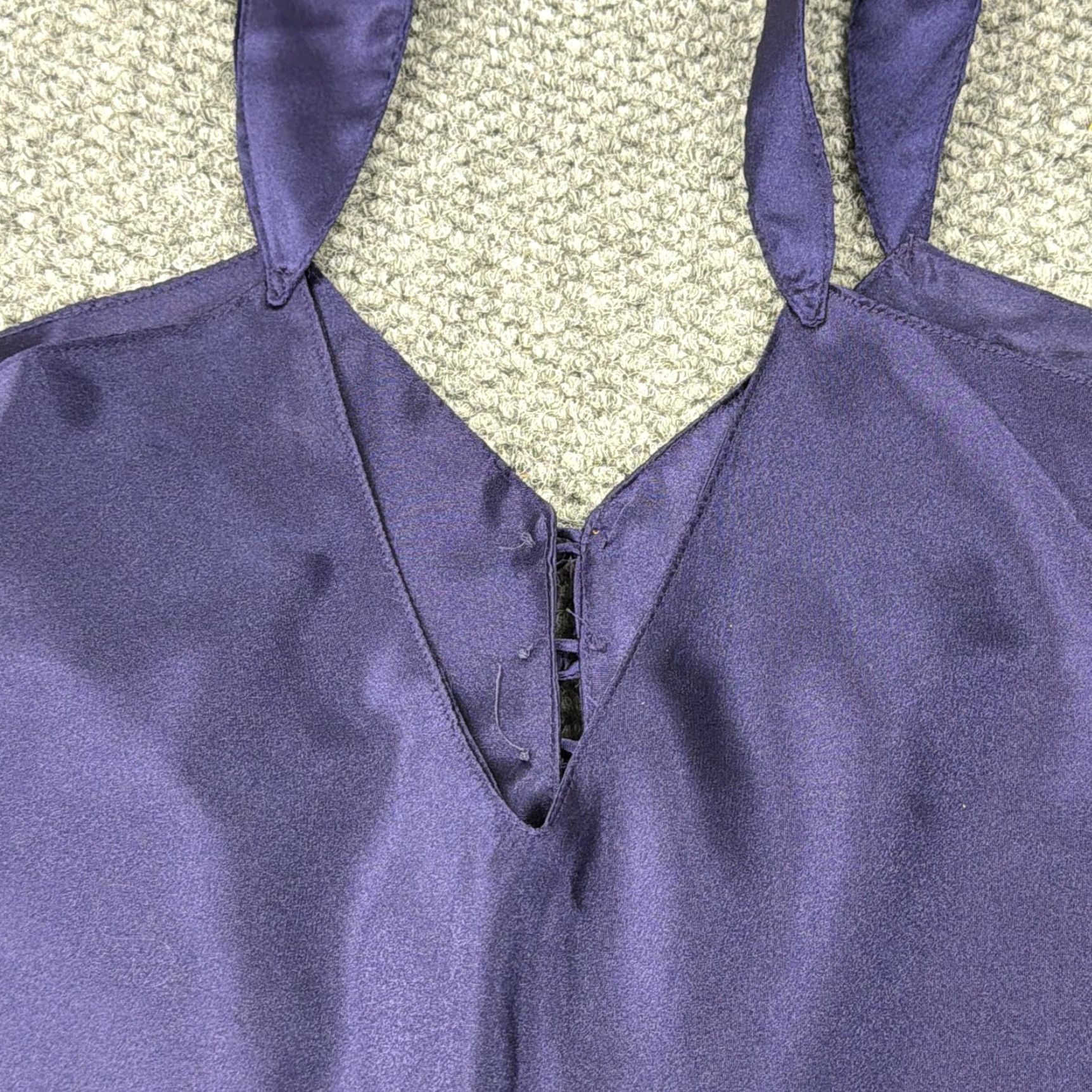 Vintage VINTAGE Erika Taylor Intimates Nightgown Womens Medium Purple Satin Chemise Sleepwear Size ONE SIZE - 5 Thumbnail