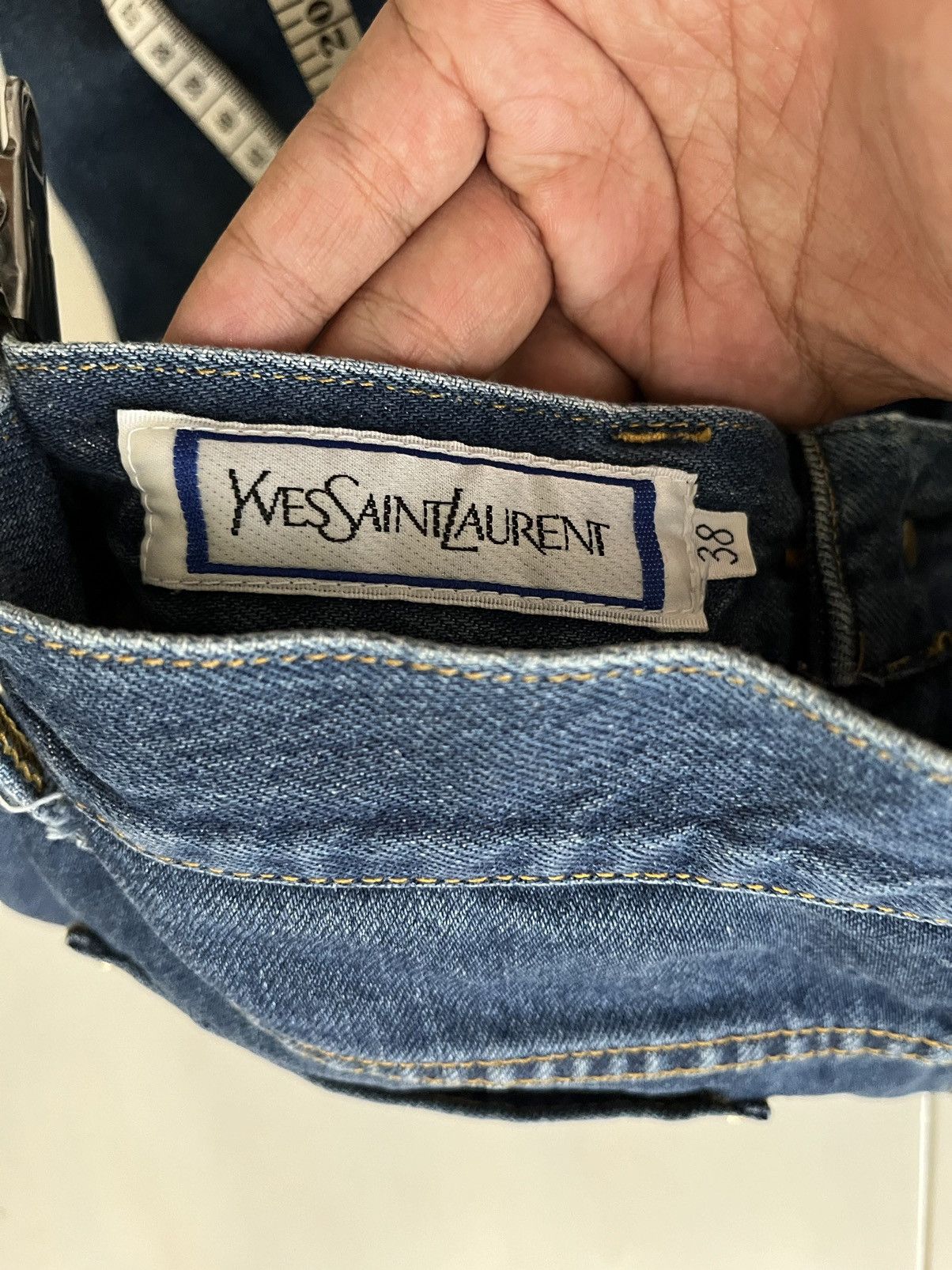 Yves Saint Laurent Yves Saint Lauren Embroidered Logo Size 24" / US 00 / IT 34 - 10 Thumbnail