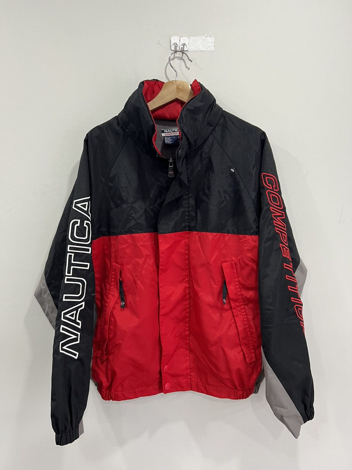 Nautica Competition NX1000 Ripstop Nylon Jacket, Men's Size L Nylon white type Vintage Second Hand