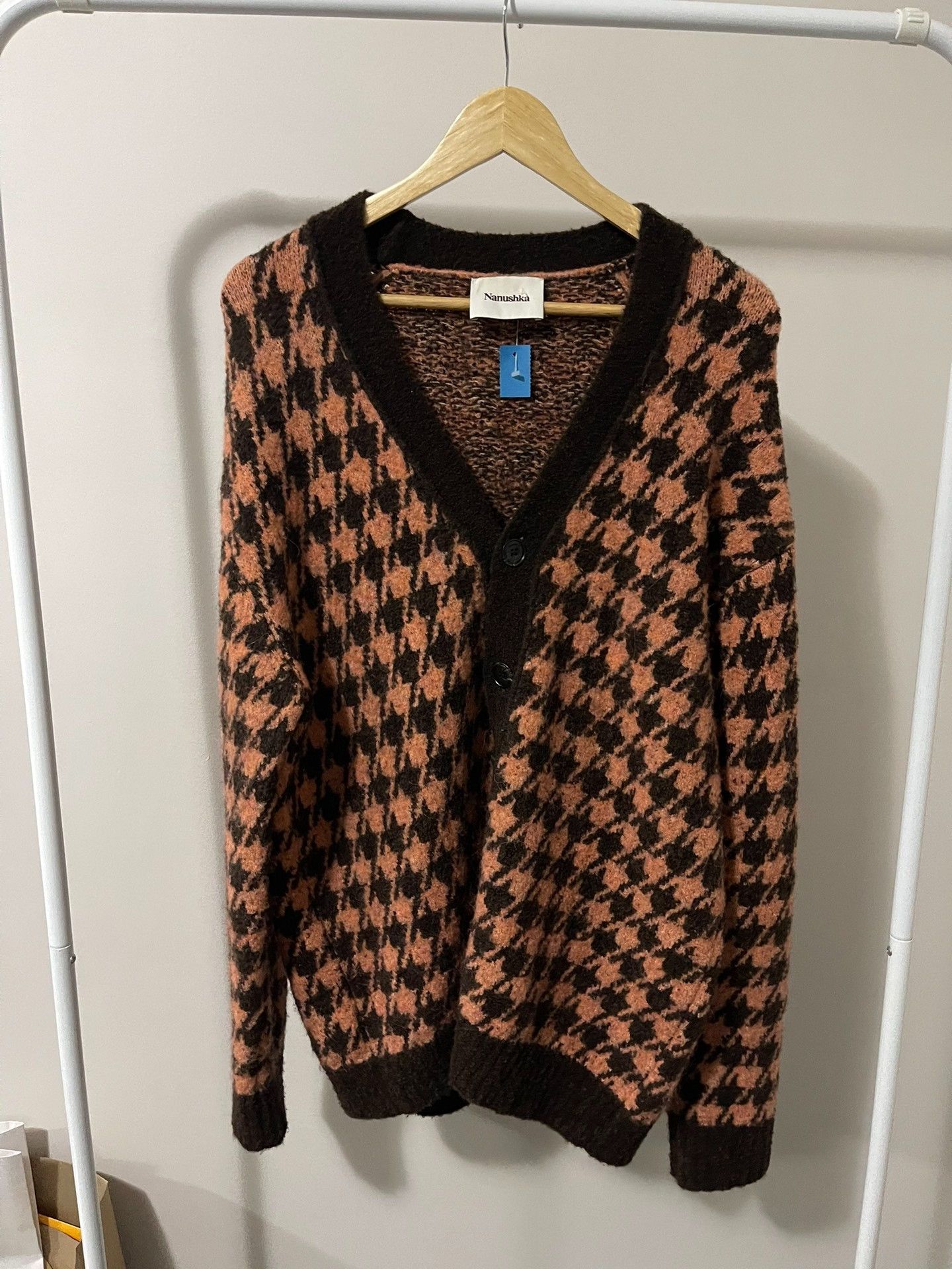 Nanushka Nanushka Argyle Oversized Shell Button Cardigan Size S / US 4 / IT 40 - 1 Thumbnail
