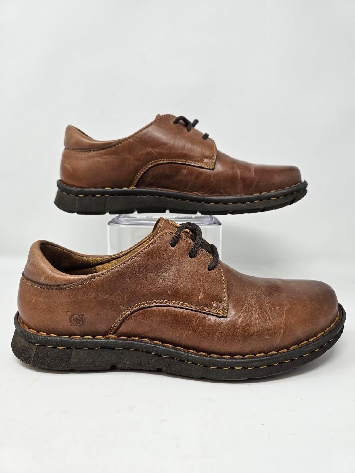 Born Born Handcrafted Brown Lace Up Leather Cushioned CasualShoes Size US 9 / IT 39 - 1 Thumbnail