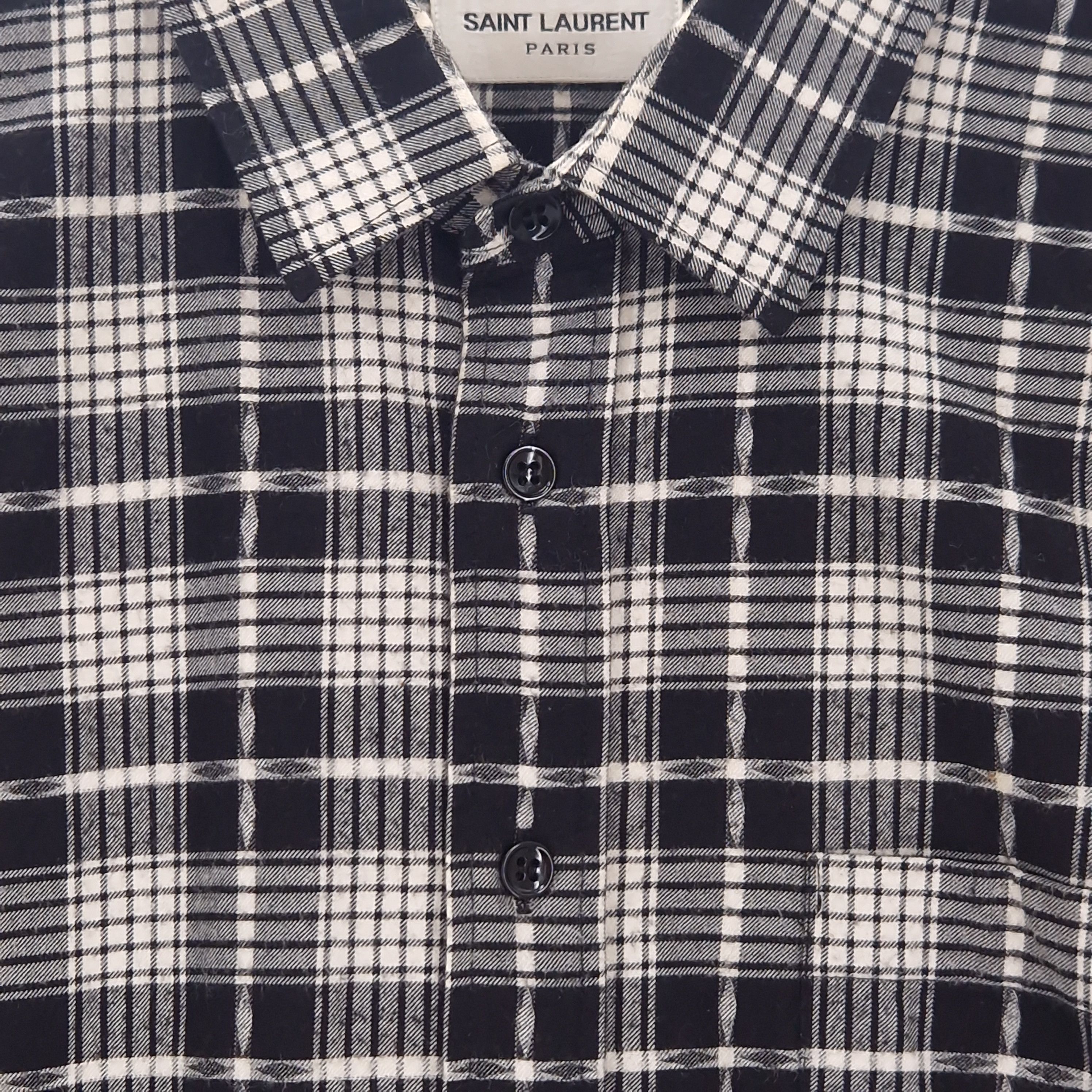 Saint Laurent Paris Flannel Shirt Cashmere Blend Size US M / EU 48-50 / 2 - 2 Thumbnail