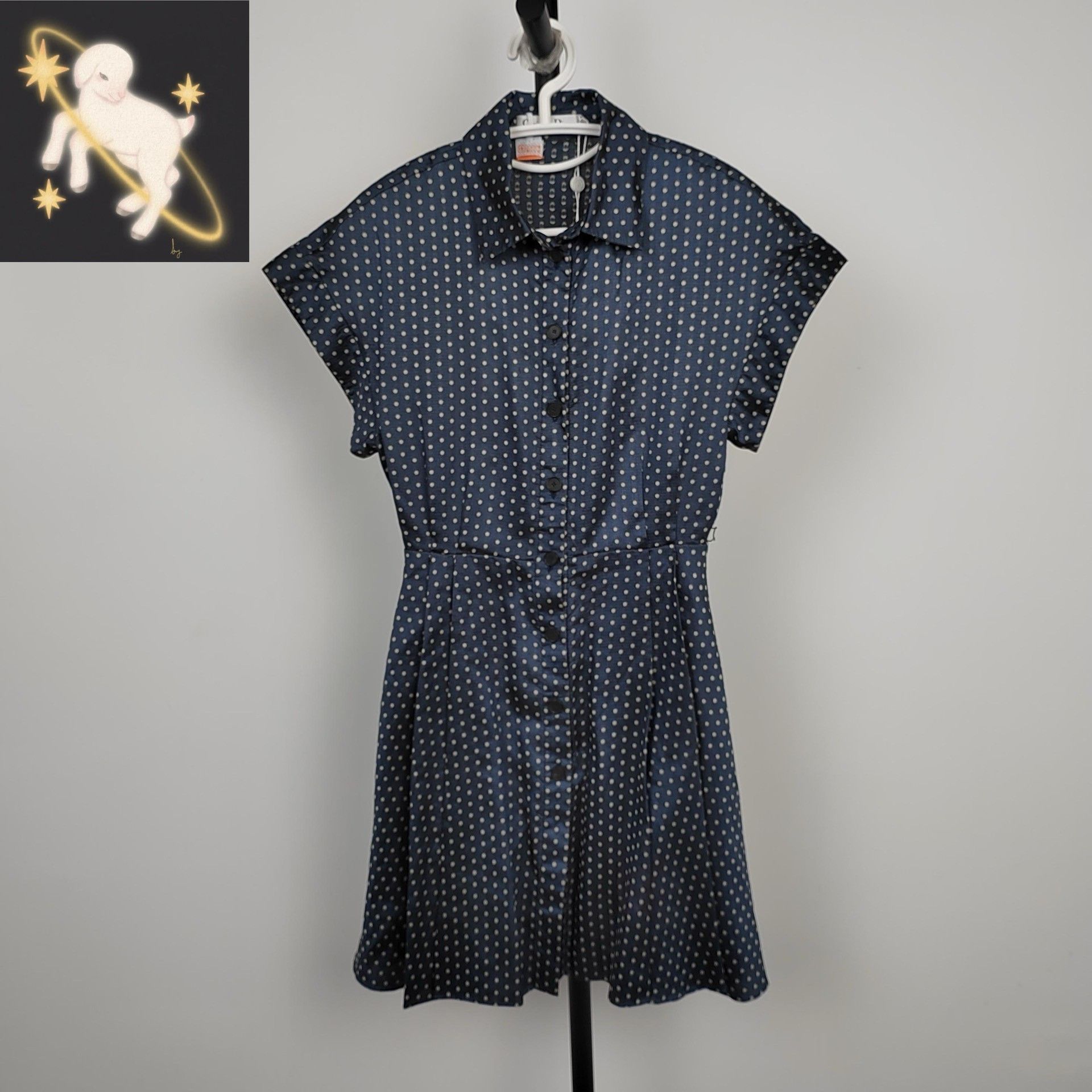 Dior Dior Dark Blue Polka Dot Silk Dress Size XS / US 0-2 / IT 36-38 - 1 Thumbnail