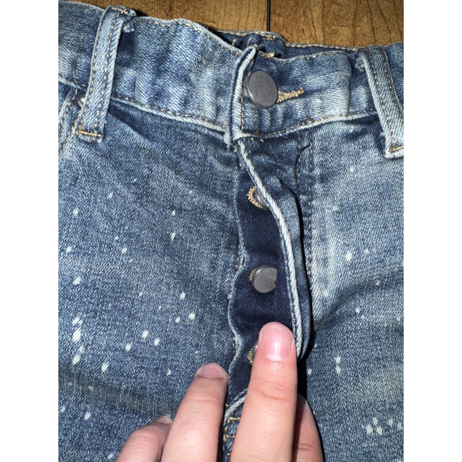 MNML MNML M38 Bleach Splatter Skinny Jeans Men’s 34x33 Distressed Denim Streetwear Blue Jeans Men Size US 34 / EU 50 - 4 Thumbnail