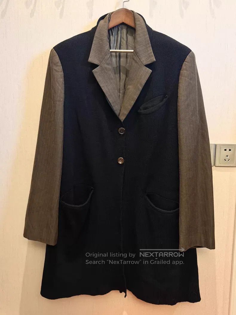 Yohji Yamamoto Yohji Yamamoto size m 96AW double knit silver-thread long b Size 36R - 1 Thumbnail